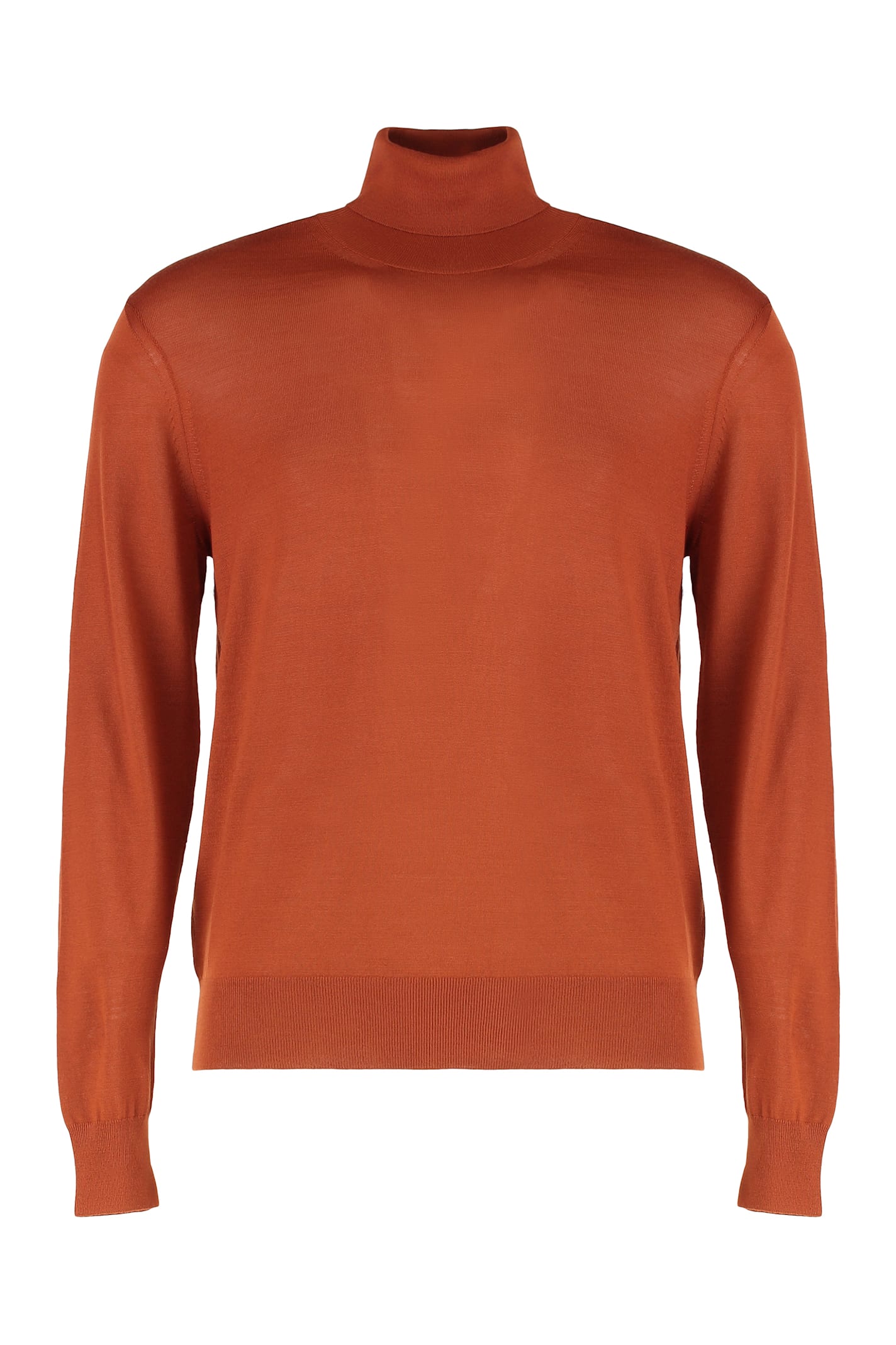 Saint Laurent Wool Turtleneck Sweater In Brown