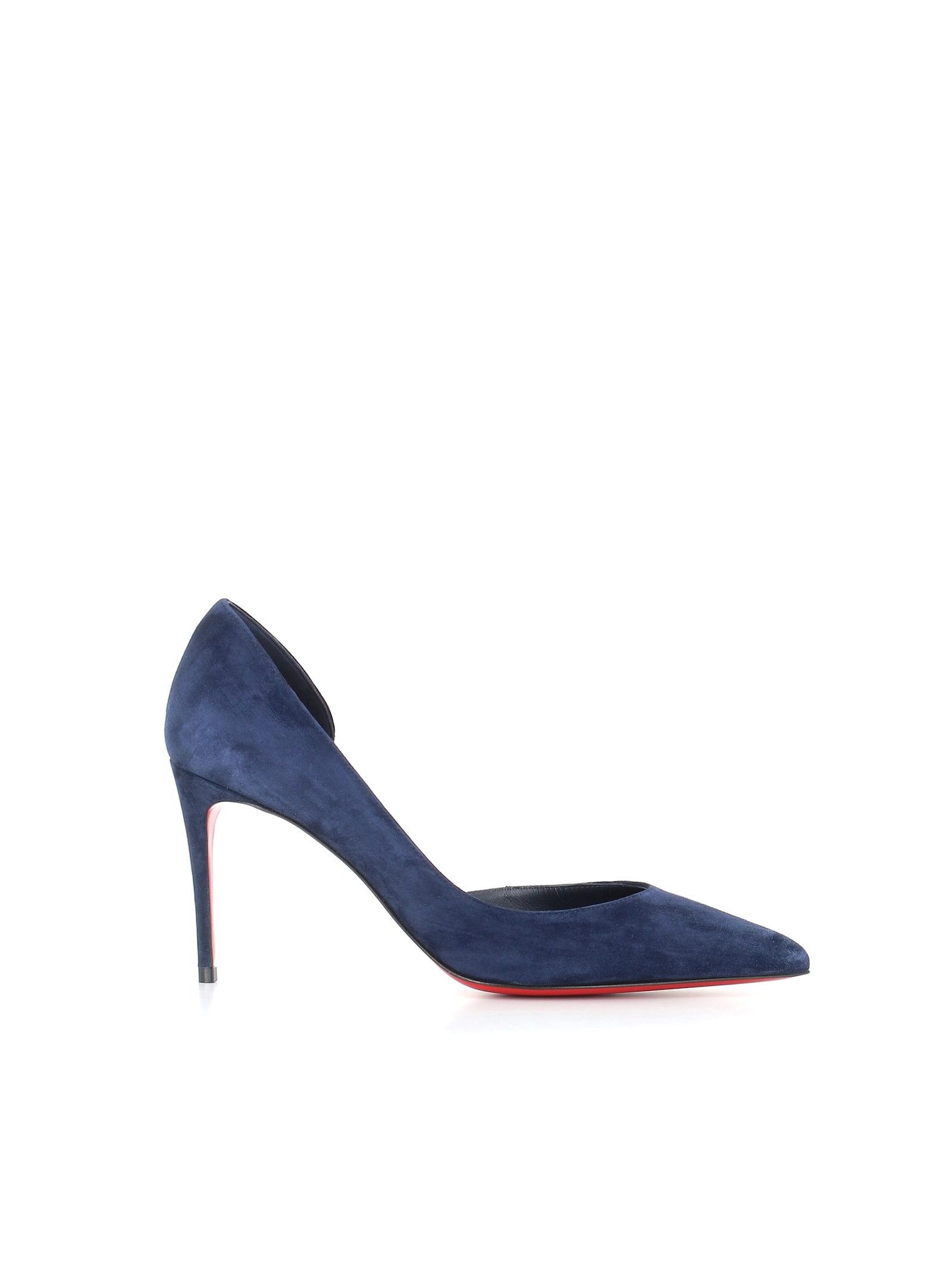 Christian Louboutin Pointed Toe Suede Finish Pumps In Blue