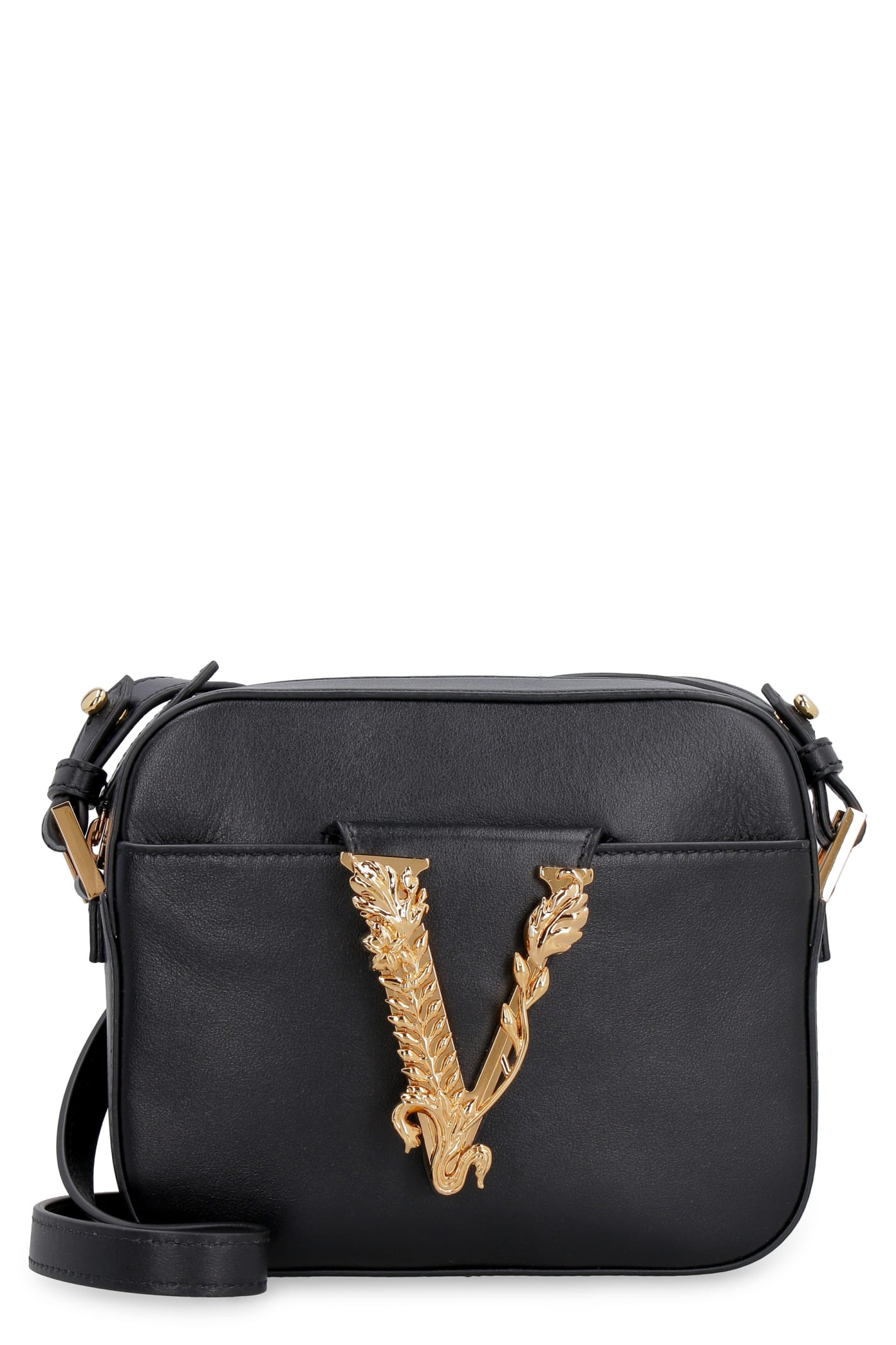 Versace Virtus Leather Mini Crossbody Bag