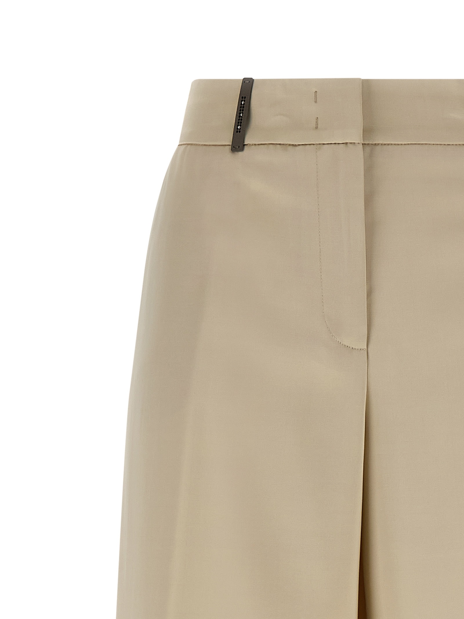 Peserico High Waist Wide Leg Trousers With Pockets In Neutral
