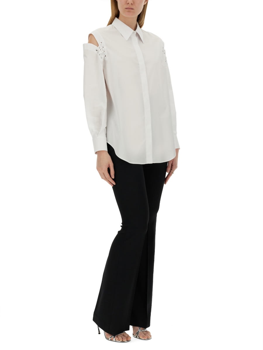 Shop Alexander Mcqueen Cocoon Shirt With Cut-out Details In White