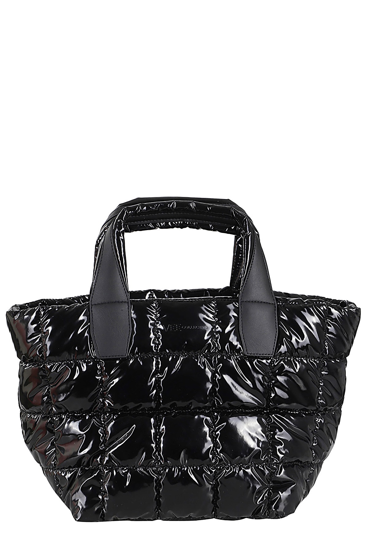 Shop Veecollective Porter Tote Small In Black Vinyl Blk