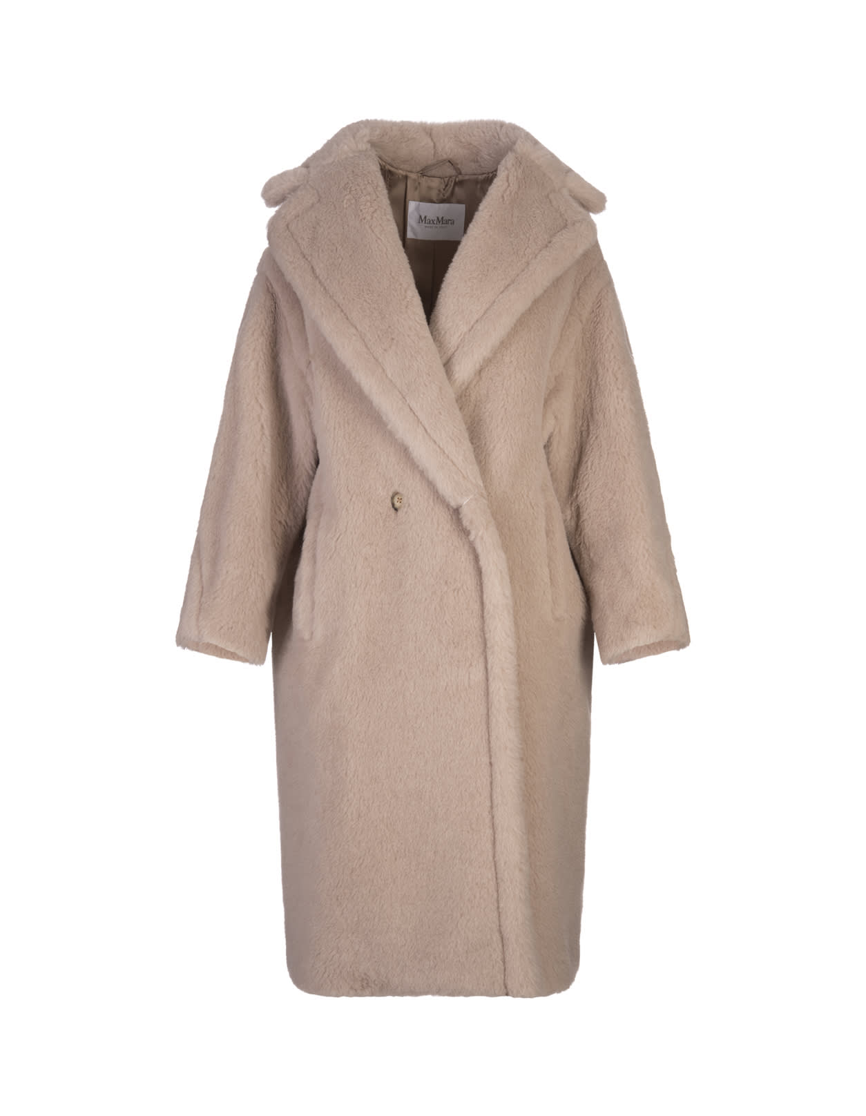 Shop Max Mara Sand Teddy Bear Coat In Brown