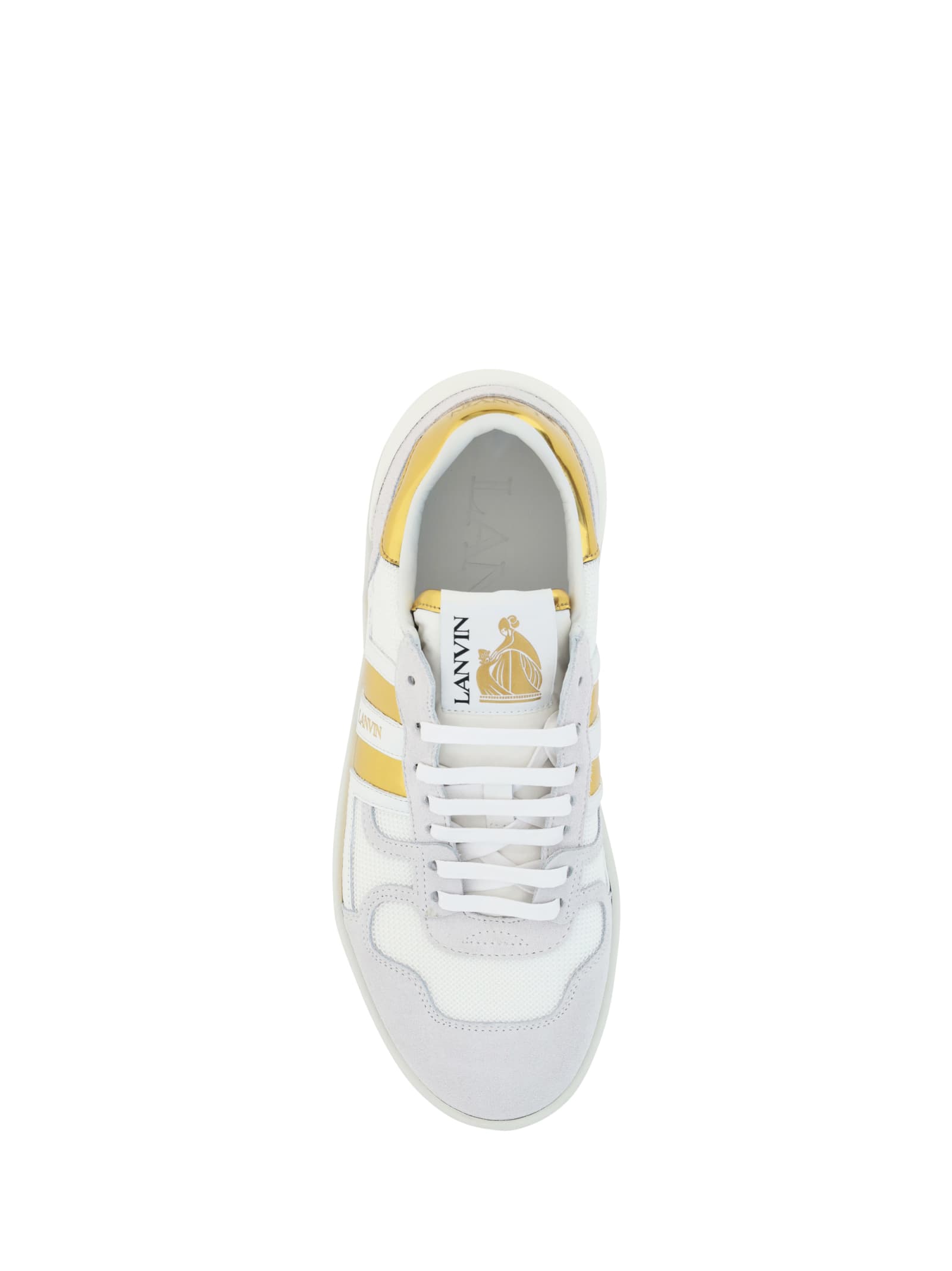 Shop Lanvin Top Sneakers In Bianco+oro