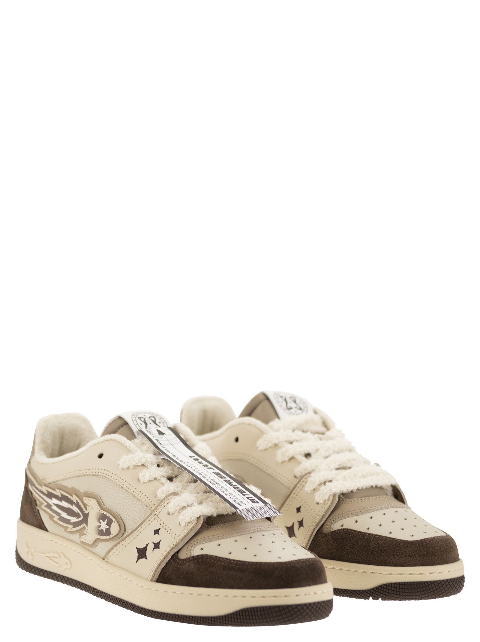 Shop Enterprise Japan Ej Egg Rocket - Sneakers In White/brown