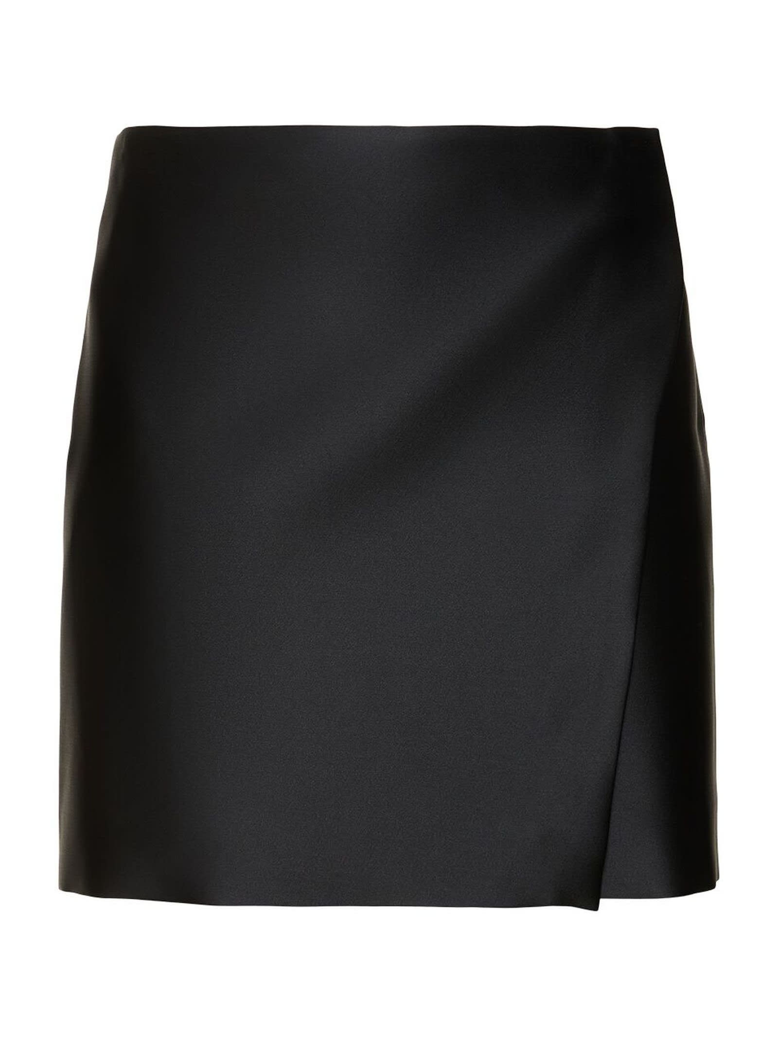 Shop Philosophy Di Lorenzo Serafini Duchesse Satin Mini Skirt In Black