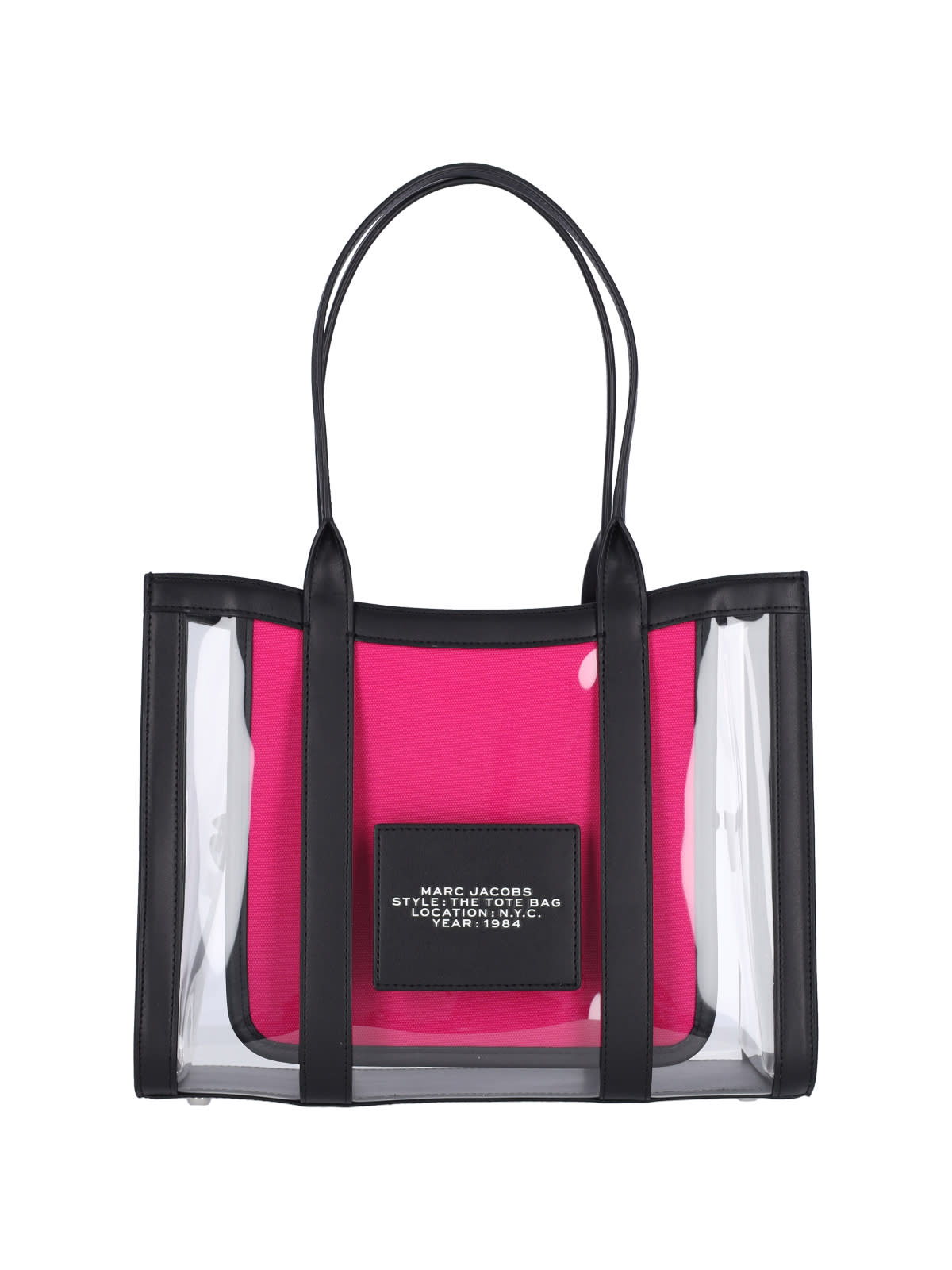 Shop Marc Jacobs Transparent Medium Tote Bag In Black
