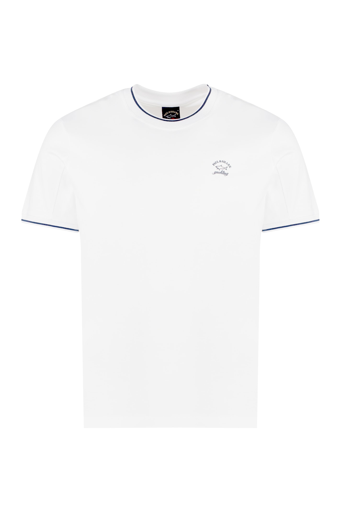 Shop Paul&amp;shark Logo Cotton T-shirt In White