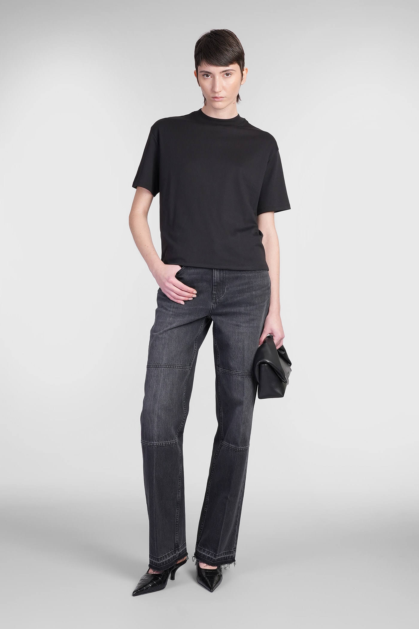 Theory Tiny Tee 2 Nebulous Organic Cotton Top In Black