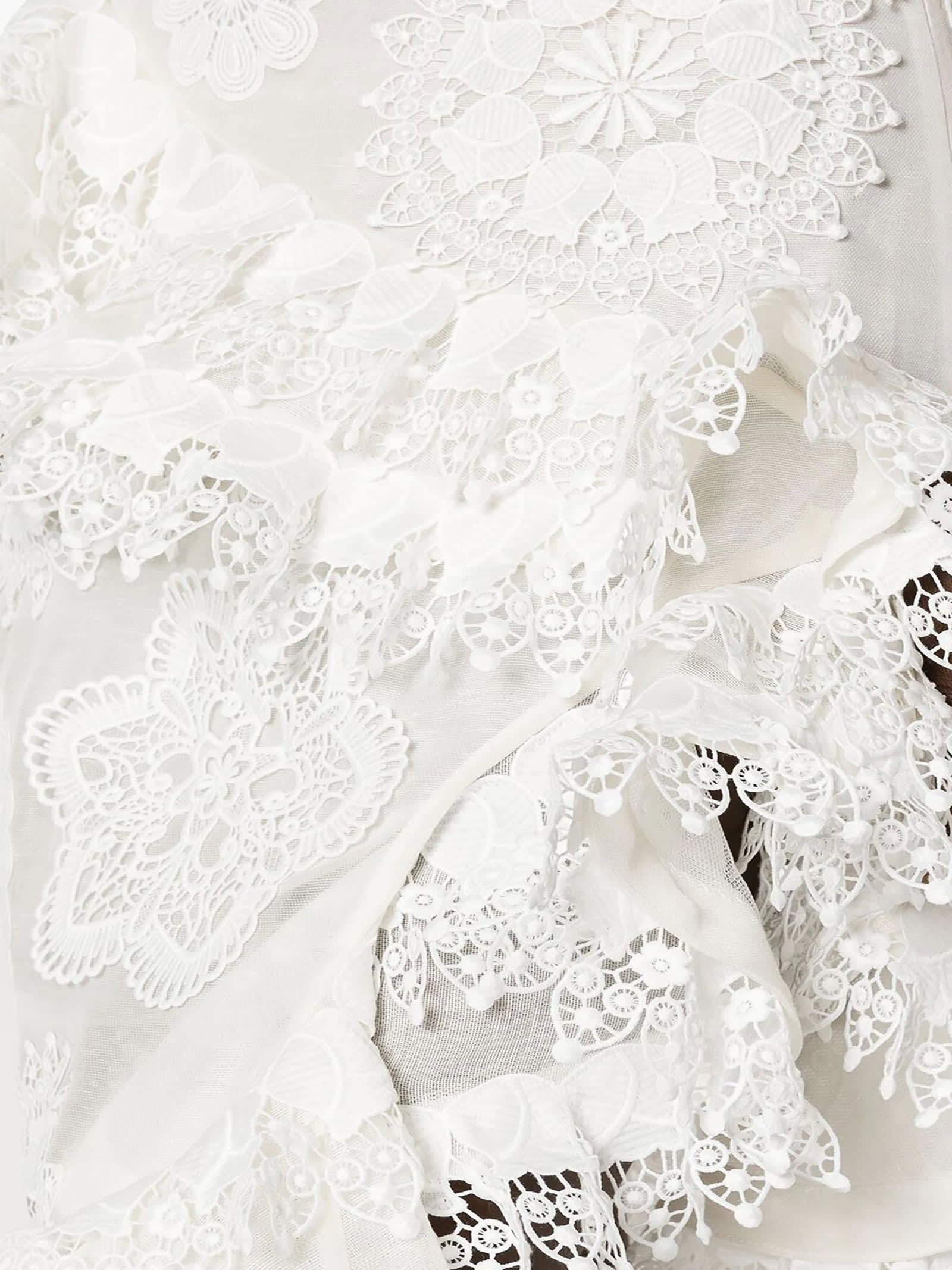 Shop Zimmermann Matchmaker Doily Skirt In Ivory In White