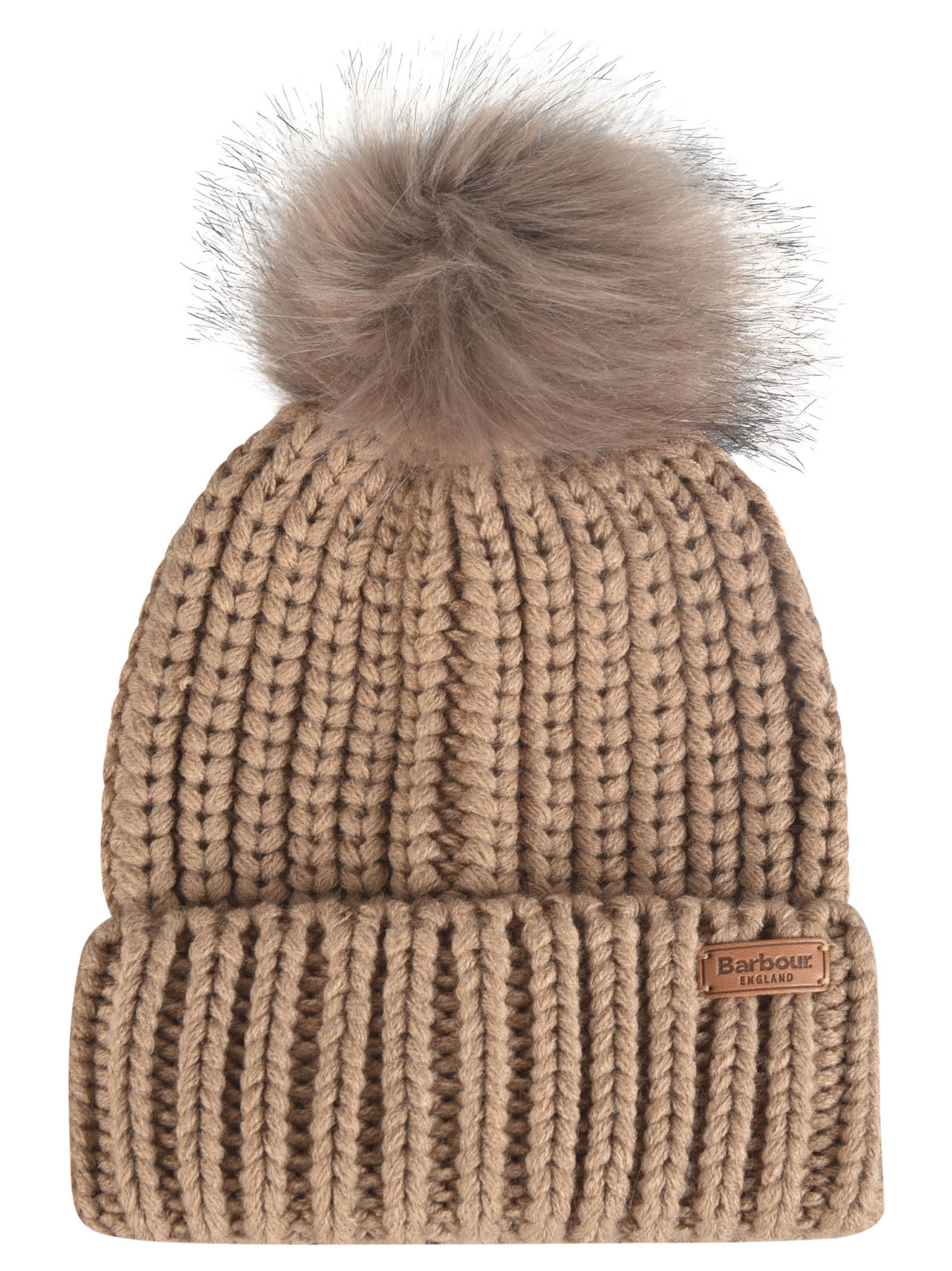 Shop Barbour Saltburn Beanie And Scarf Set In Mink