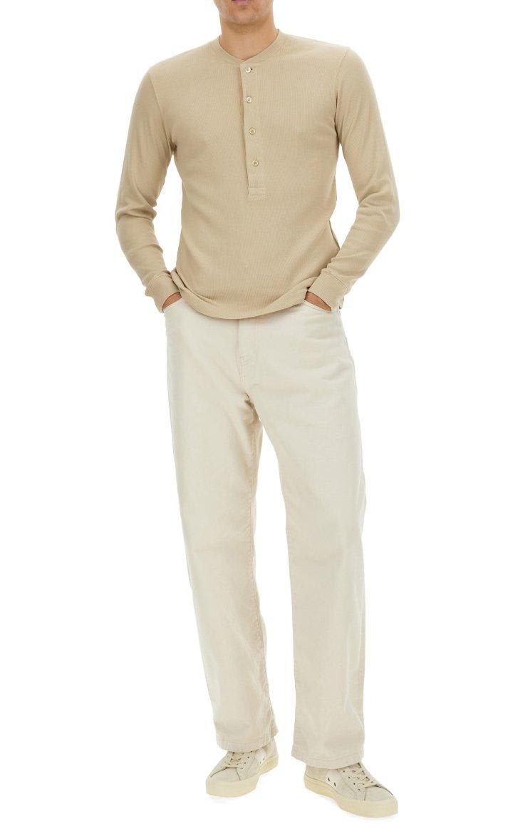 Shop Tom Ford Fine-ribbed Logo Embroidered T-shirt In Beige