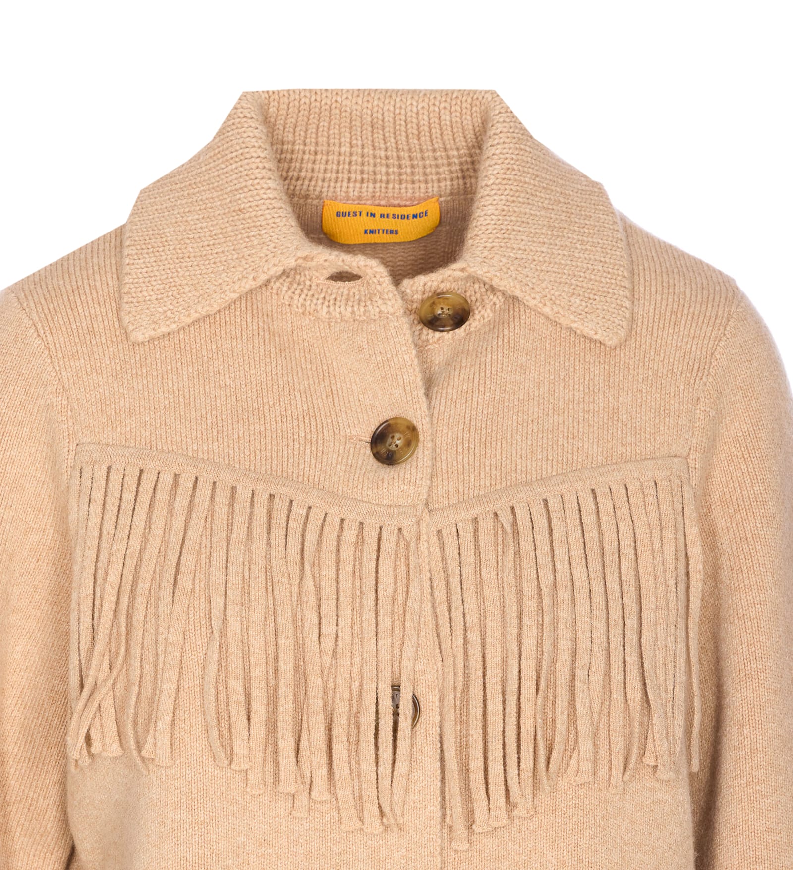 Guest In Residence Western Fringe Wool-blend Cardigan In Neutral