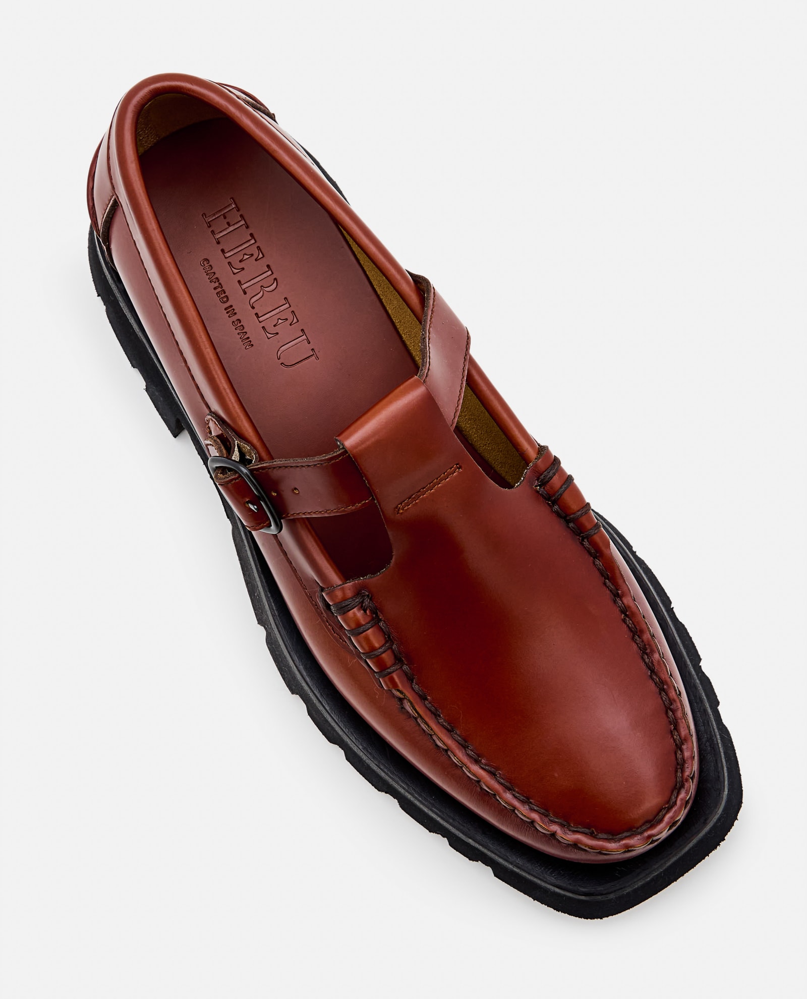 Shop Hereu Albert Sport Leather Loafer In Brown