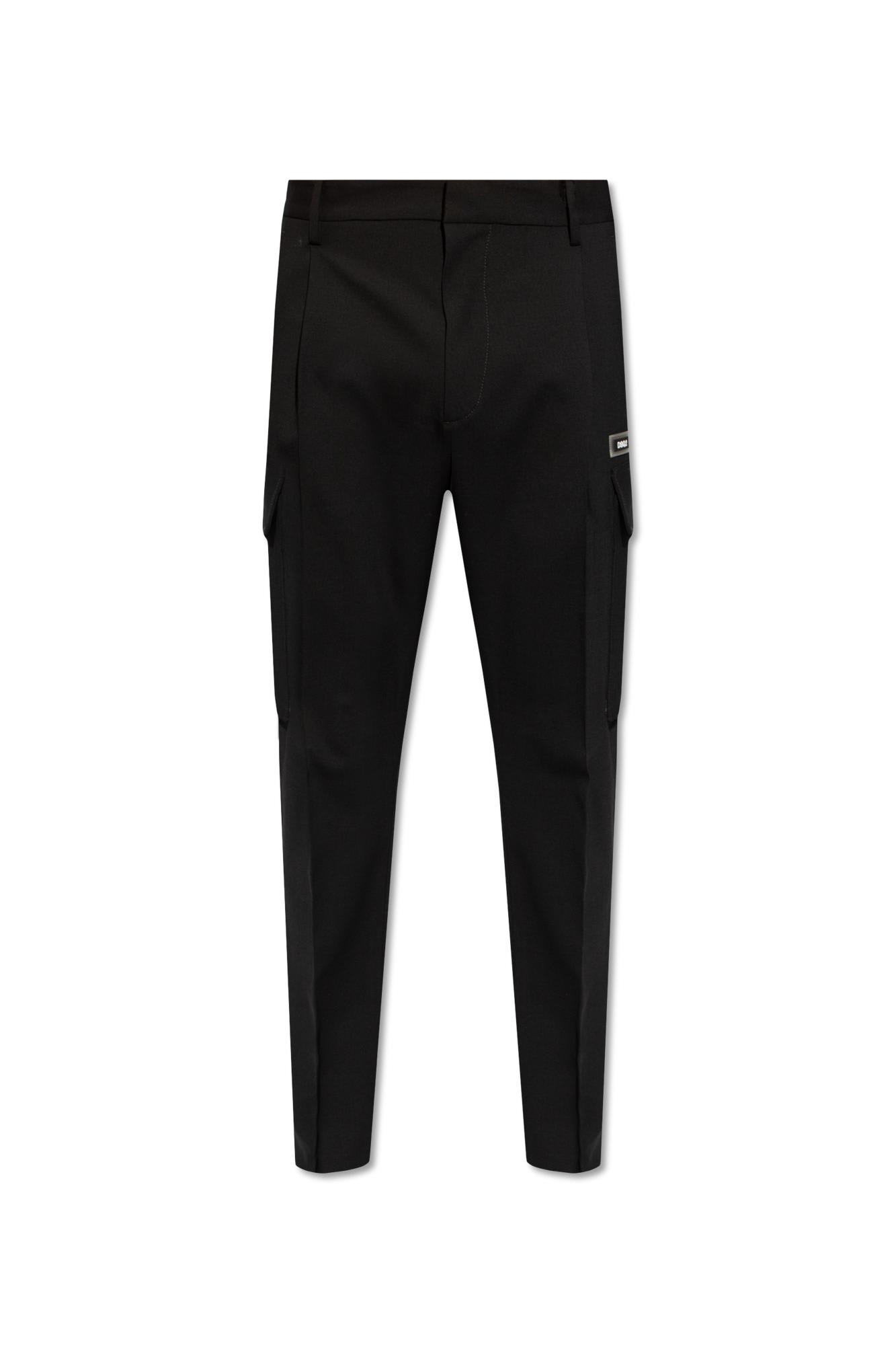 Shop Dsquared2 Wool Trousers In Black