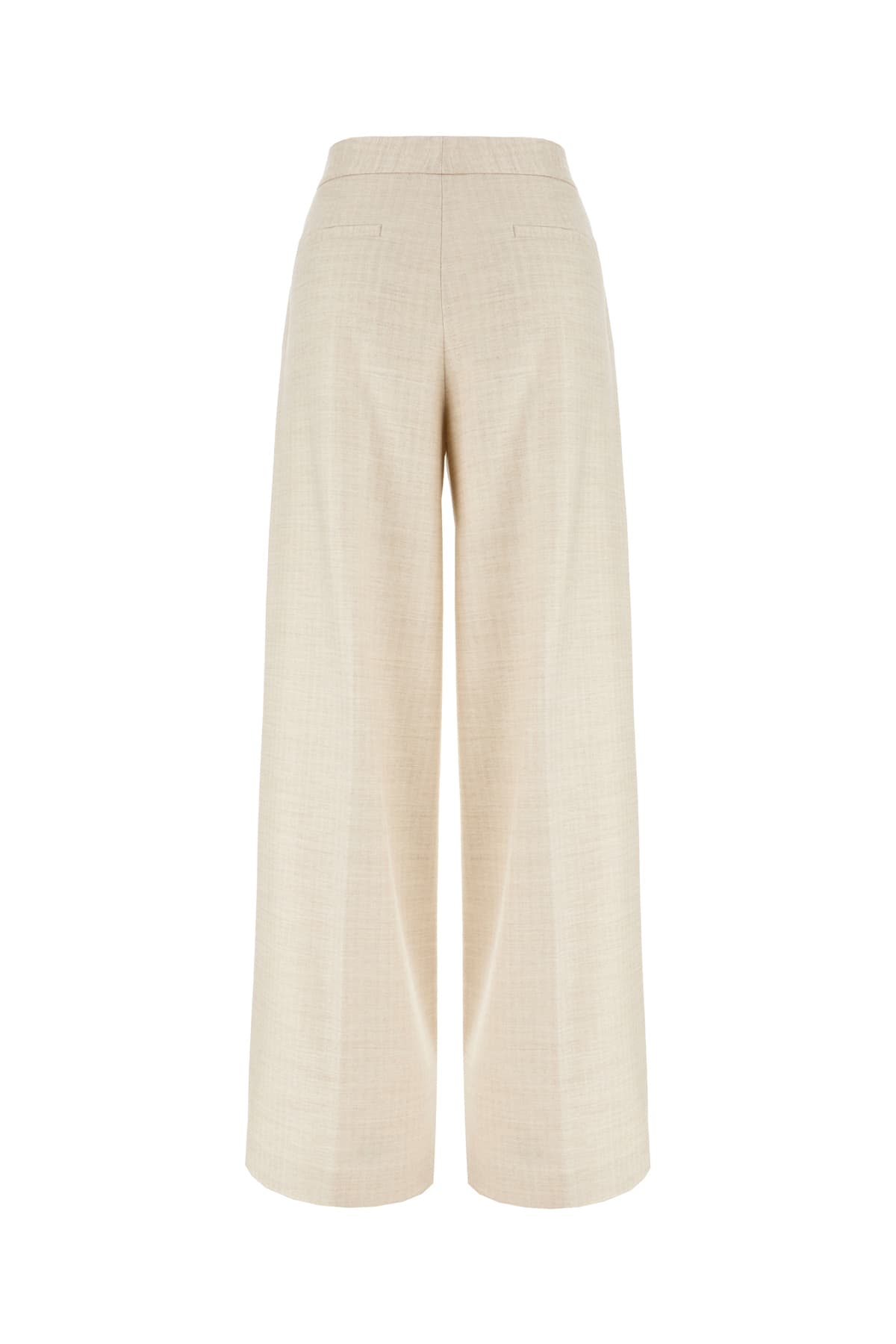 Genny Pastel Yellow Stretch Wool Blend Pants In Neutral