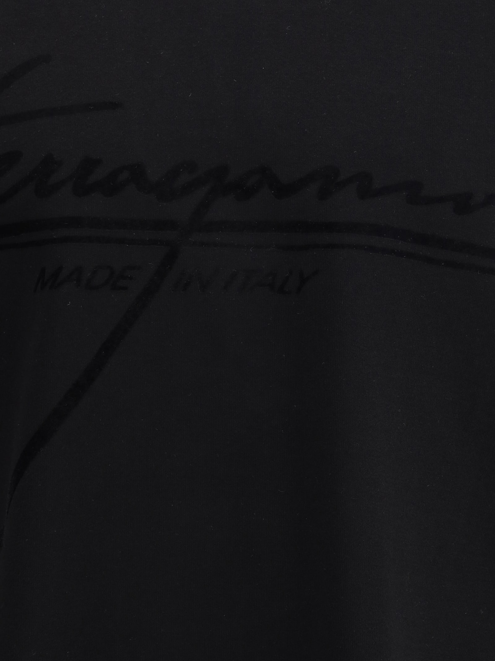 Ferragamo Crew Neck Graphic Print Short Sleeves T-shirt In Black
