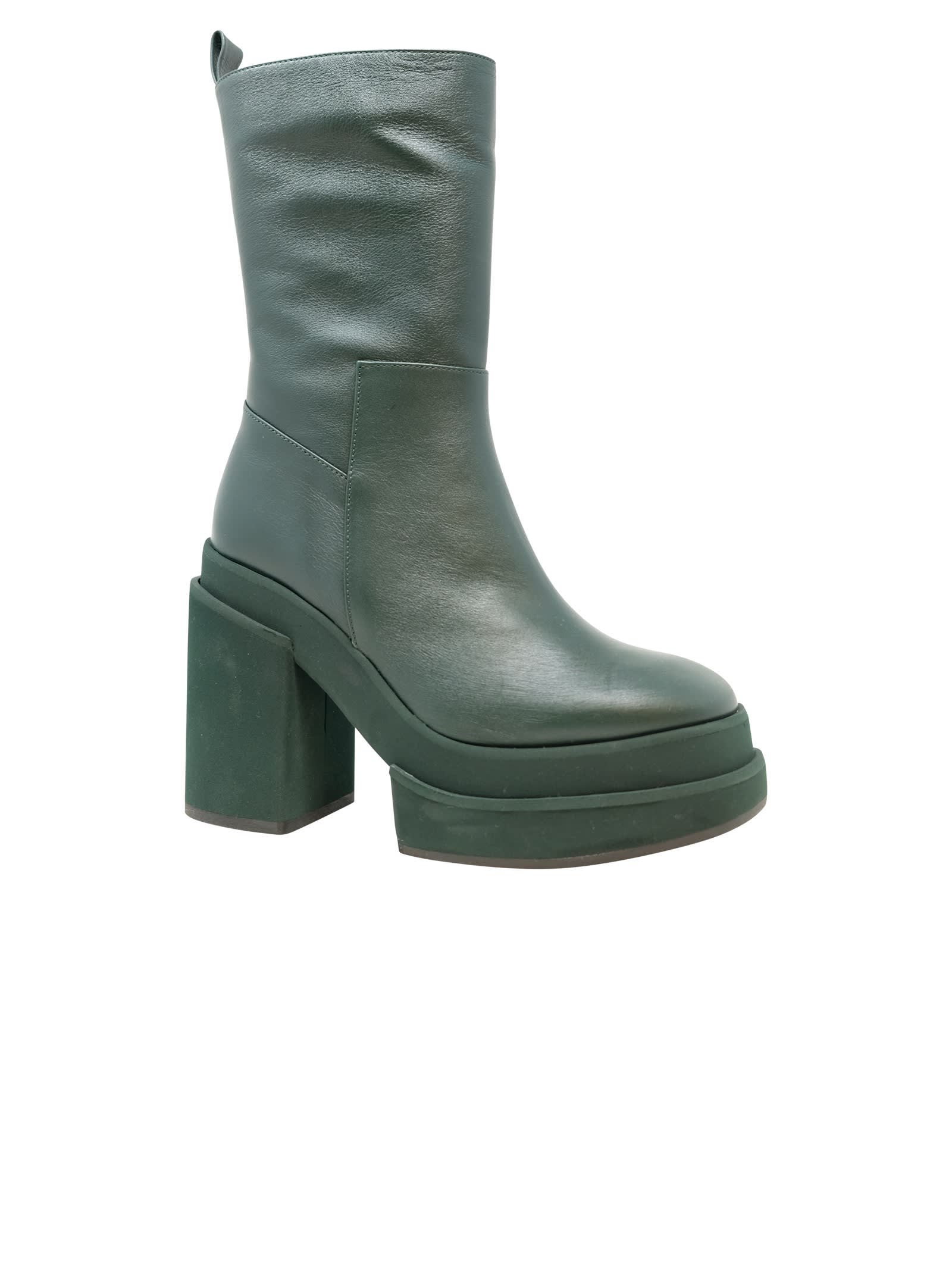 Shop Paloma Barceló Paloma Barcelo Leather Melissa Iris Boots In Green