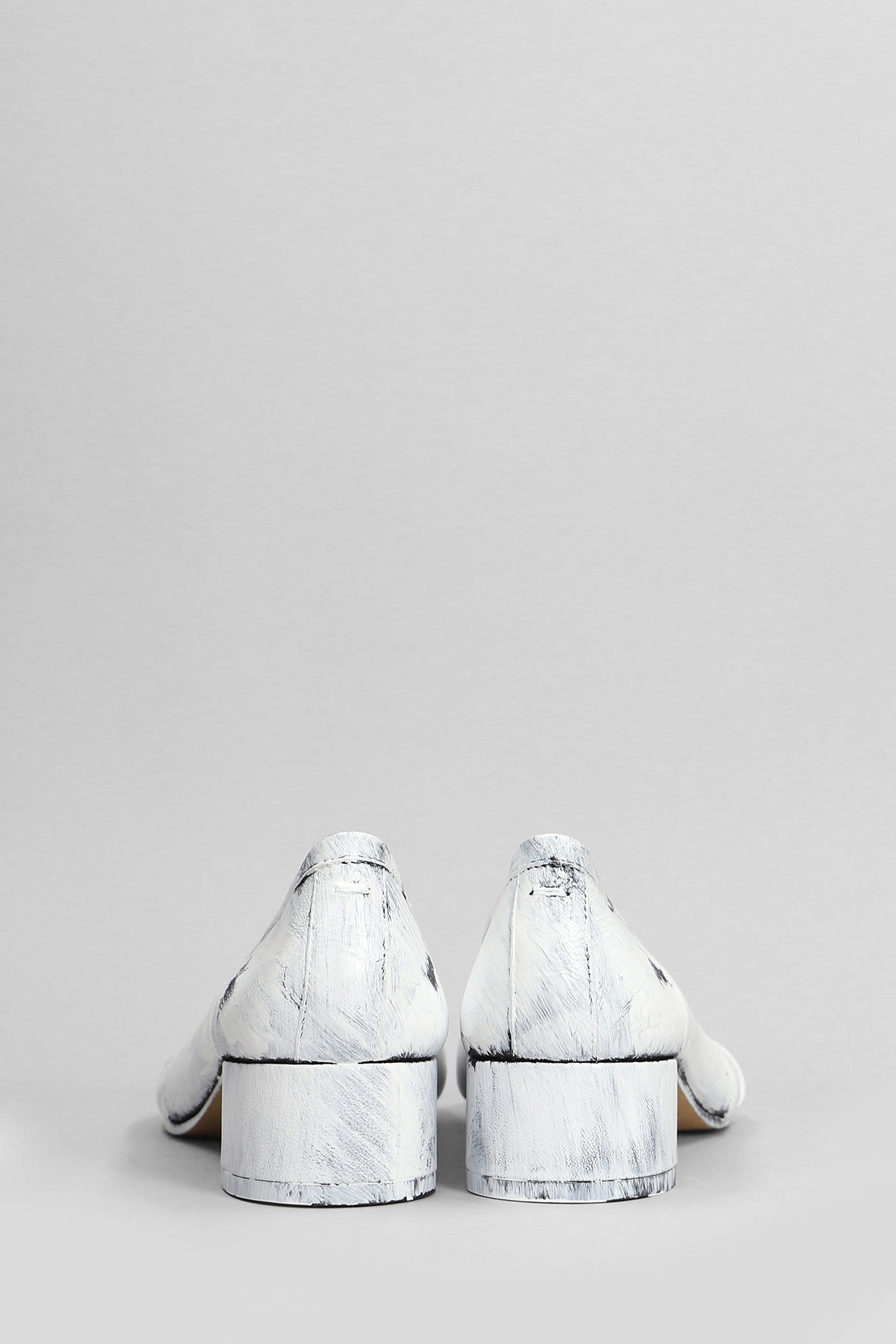 Shop Maison Margiela Tabi Ballet Flats In White Leather