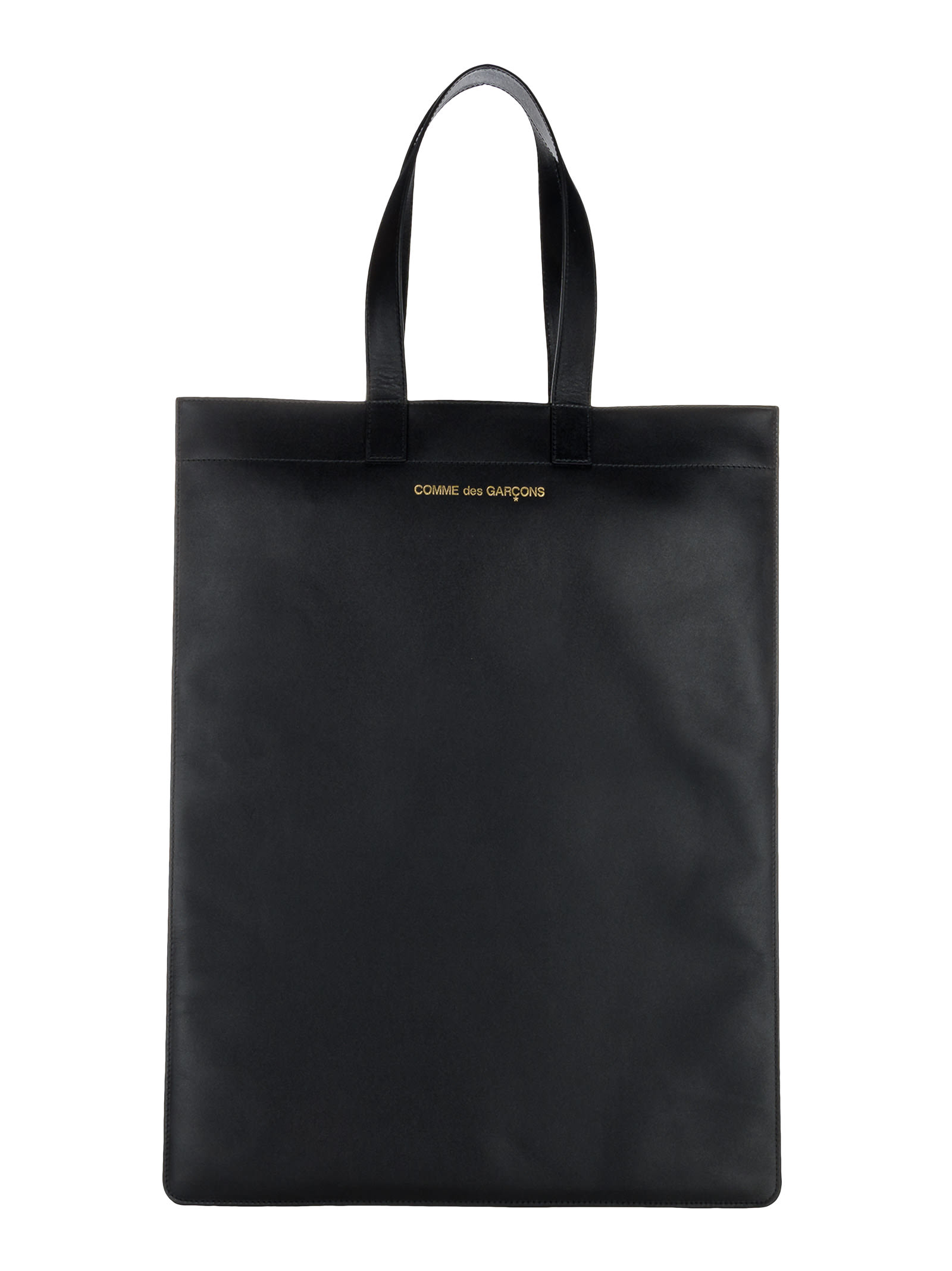 Comme des Garçons Wallet Comme Des Garcons Wallet Leather Logo Print Tote Bag