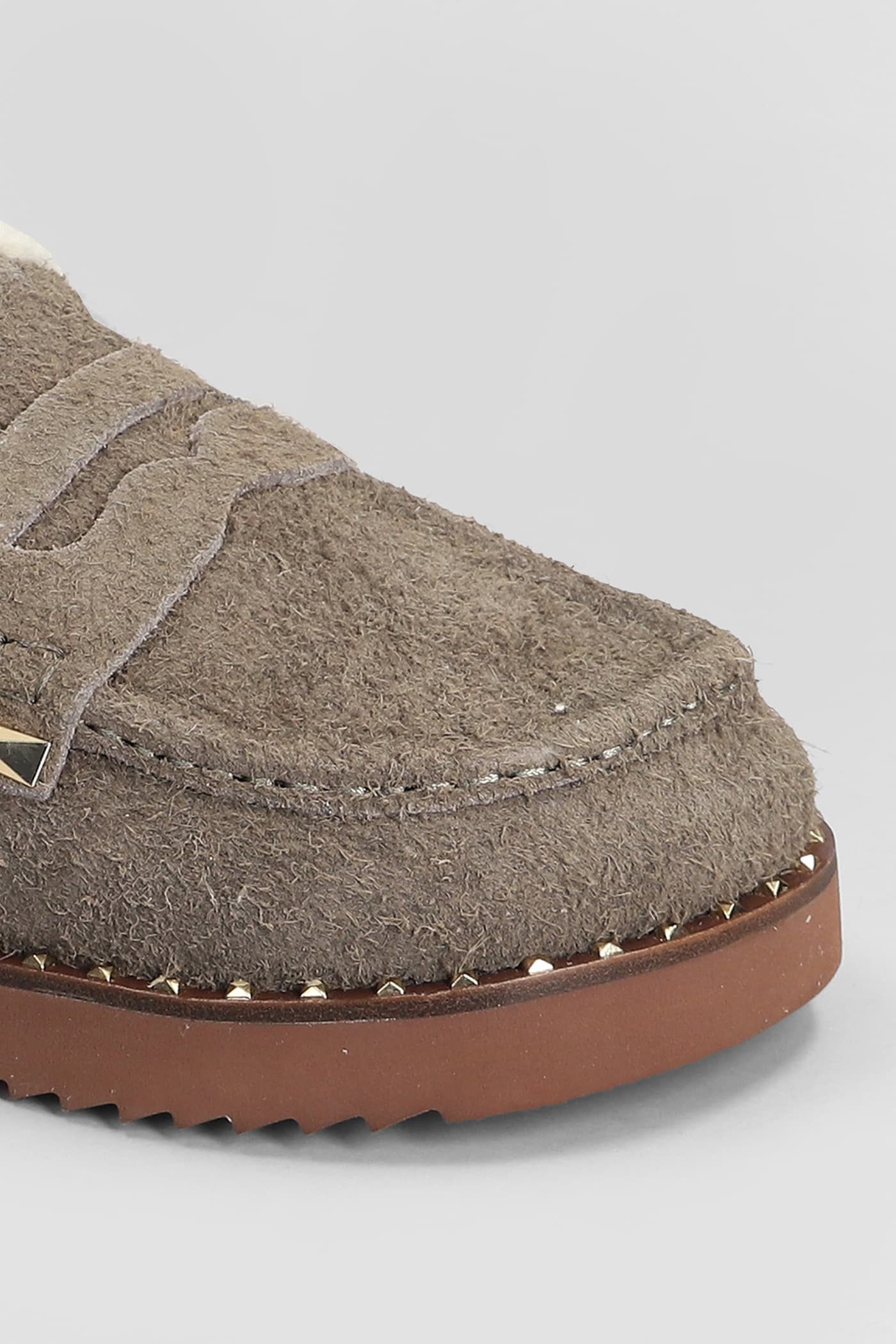 Shop Ash Genda Slipper-mule In Taupe Suede