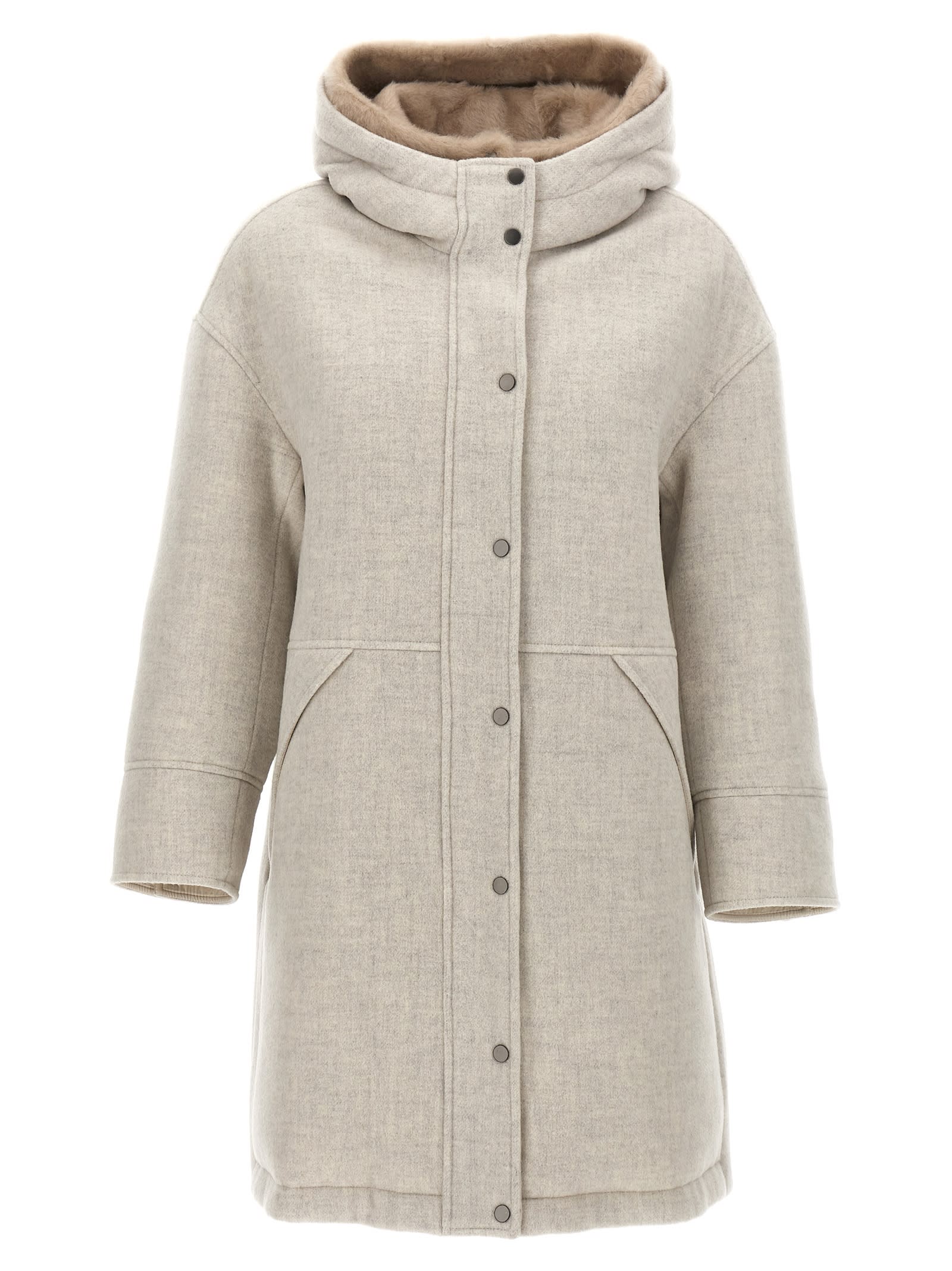 Shop Brunello Cucinelli Padded Jacket In Gray