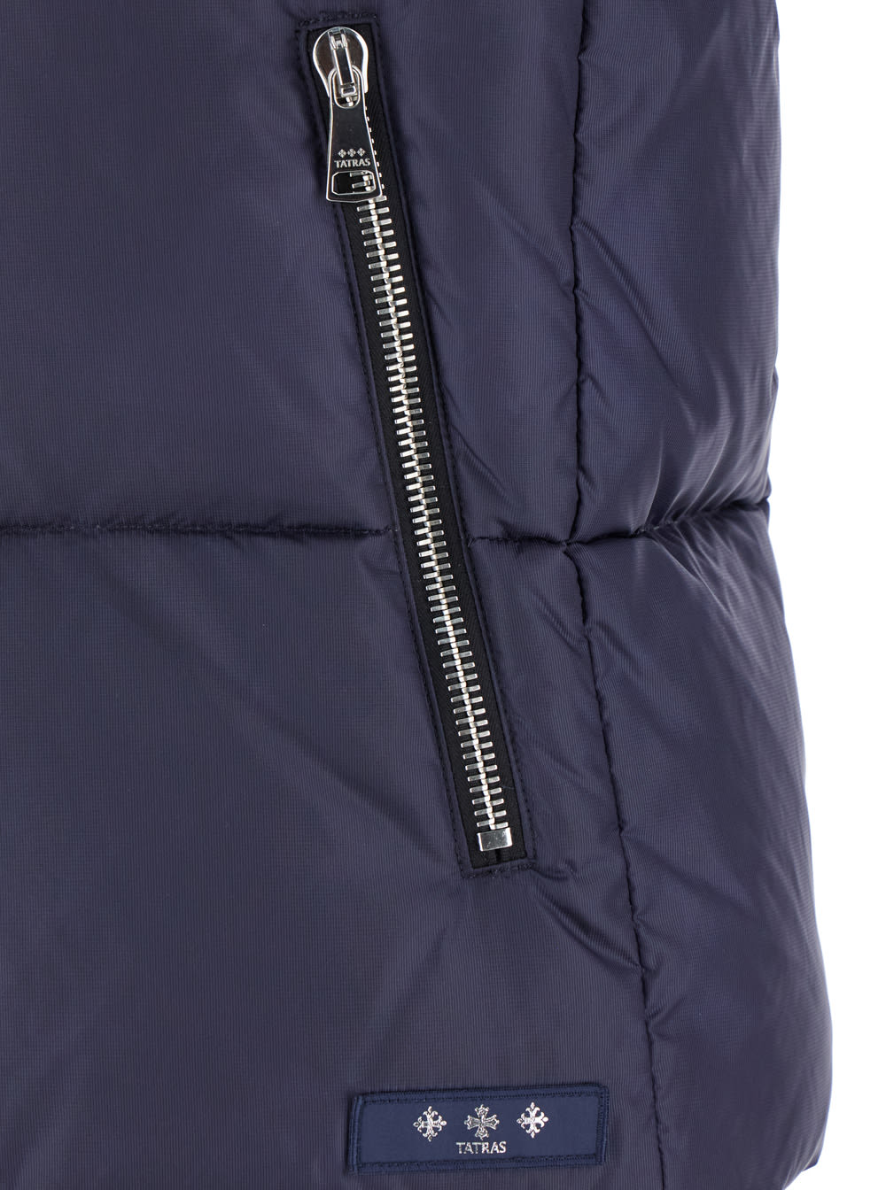 Tatras 'melko' Blue Sleeveless Down Jacket With Hood And Logo Patch In Blu
