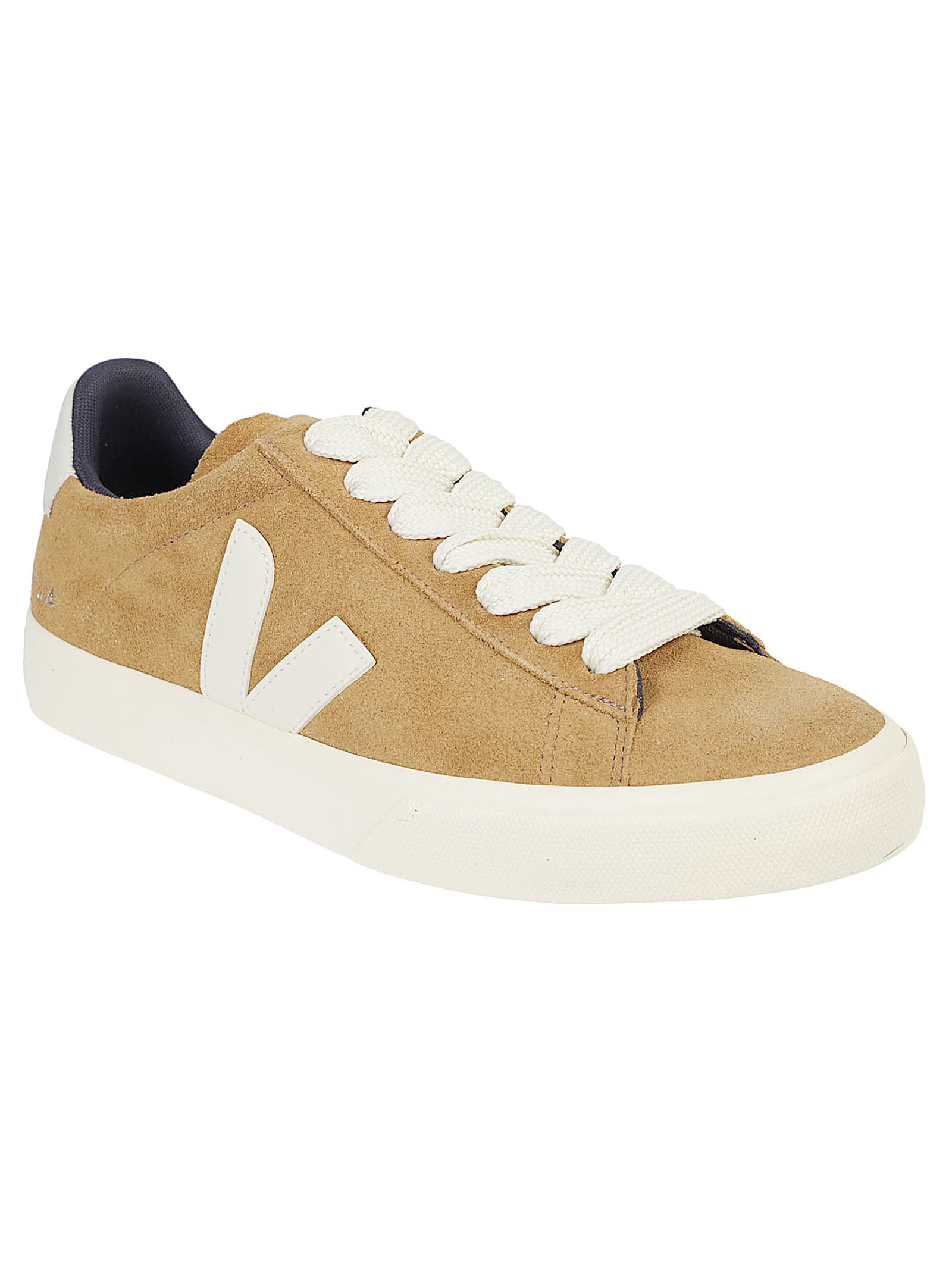 Veja Brown Suede Low-top Sneakers With Contrasting Logo In Brown
