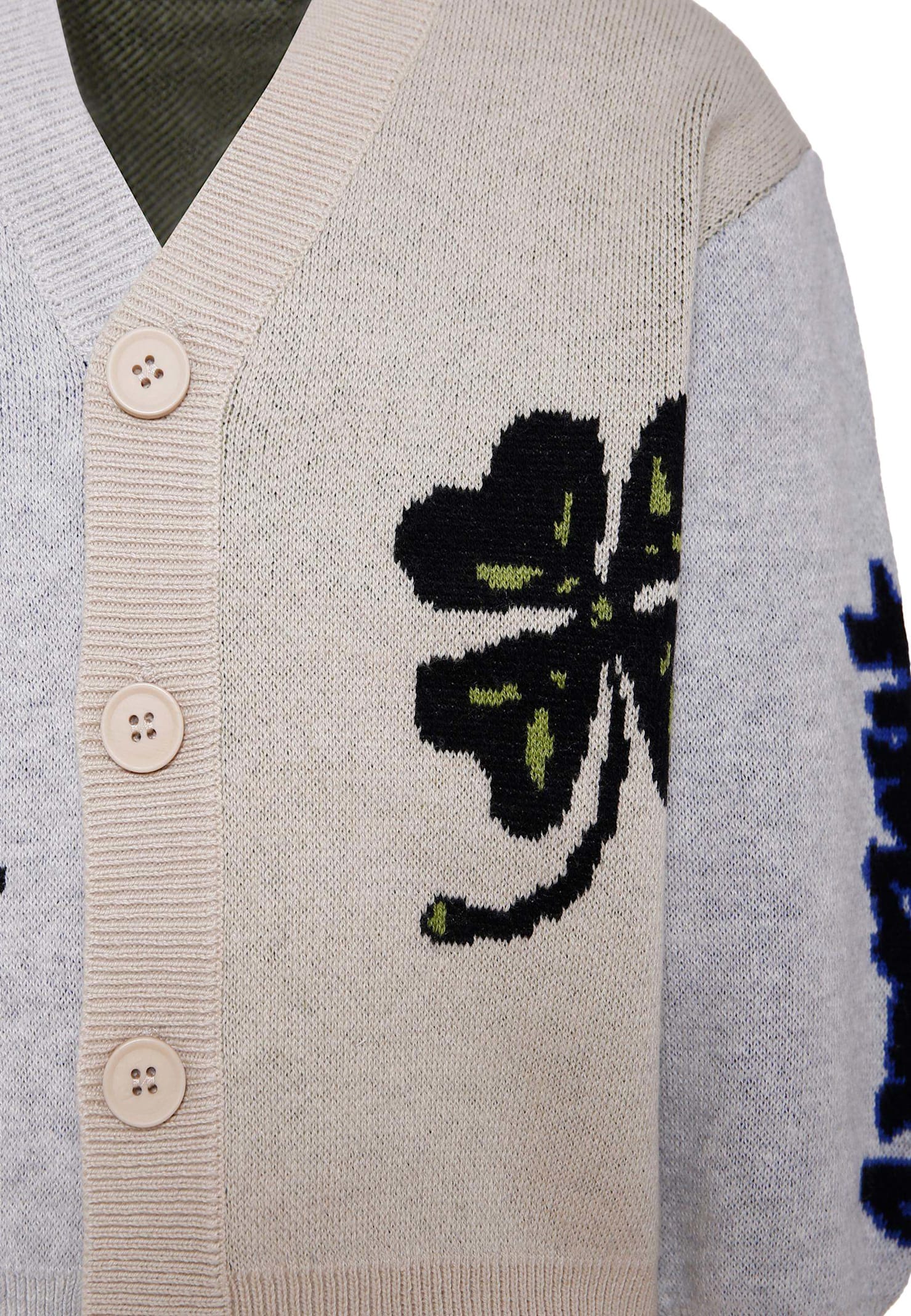 Molo Multicolor Cardigan For Boy With Alien In Blue