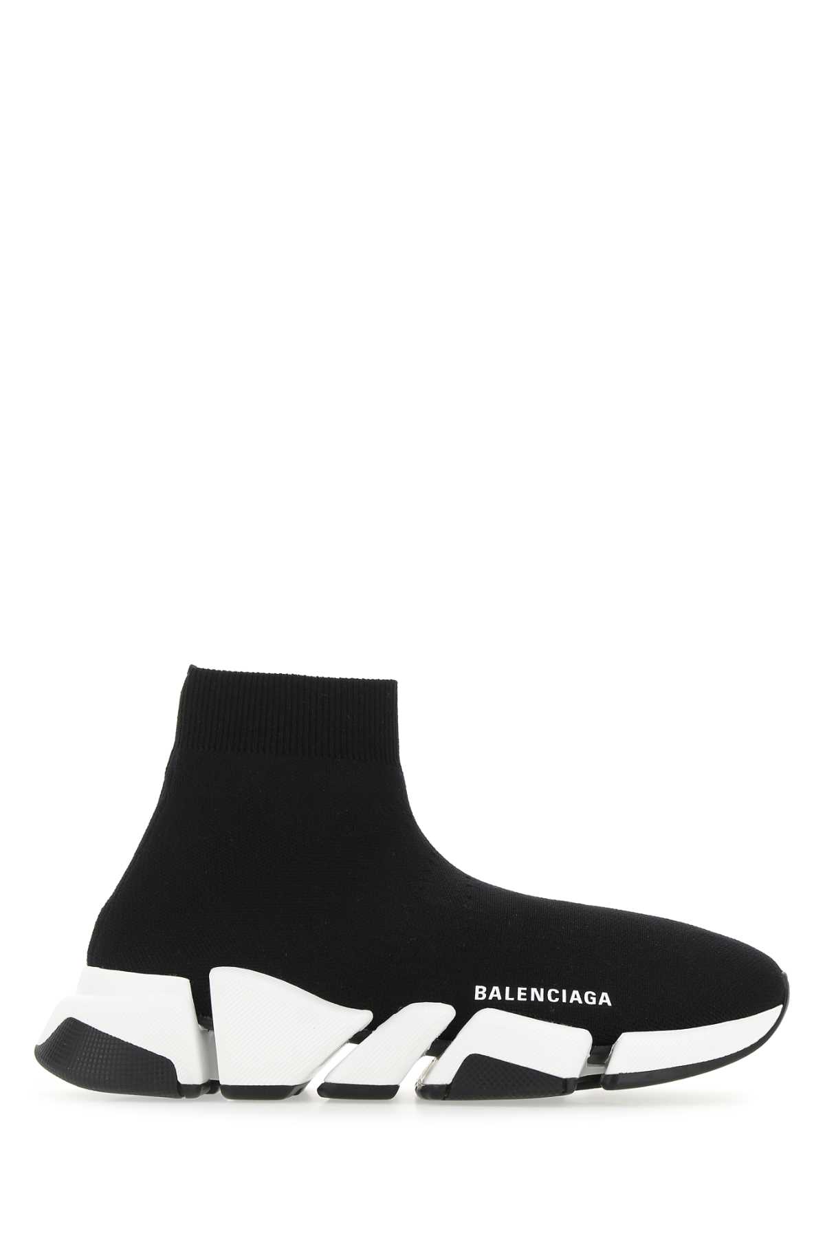 Shop Balenciaga Black Stretch Fabric Speed 2.0 Sneakers In 1015