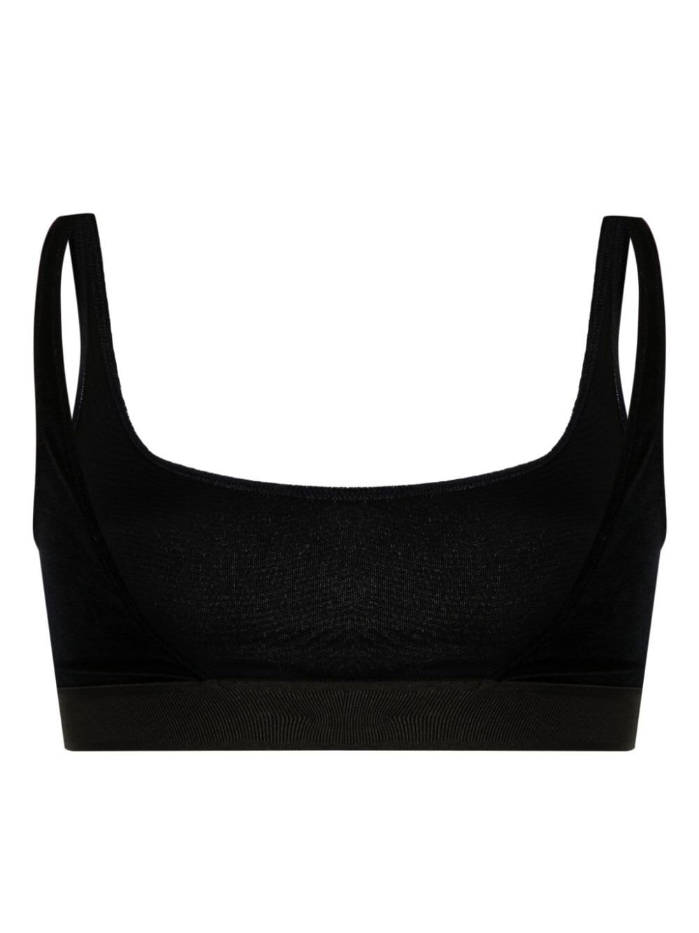 Shop Tom Ford Stretch Lustrous Velour Signature Bralette In Midnight Blue