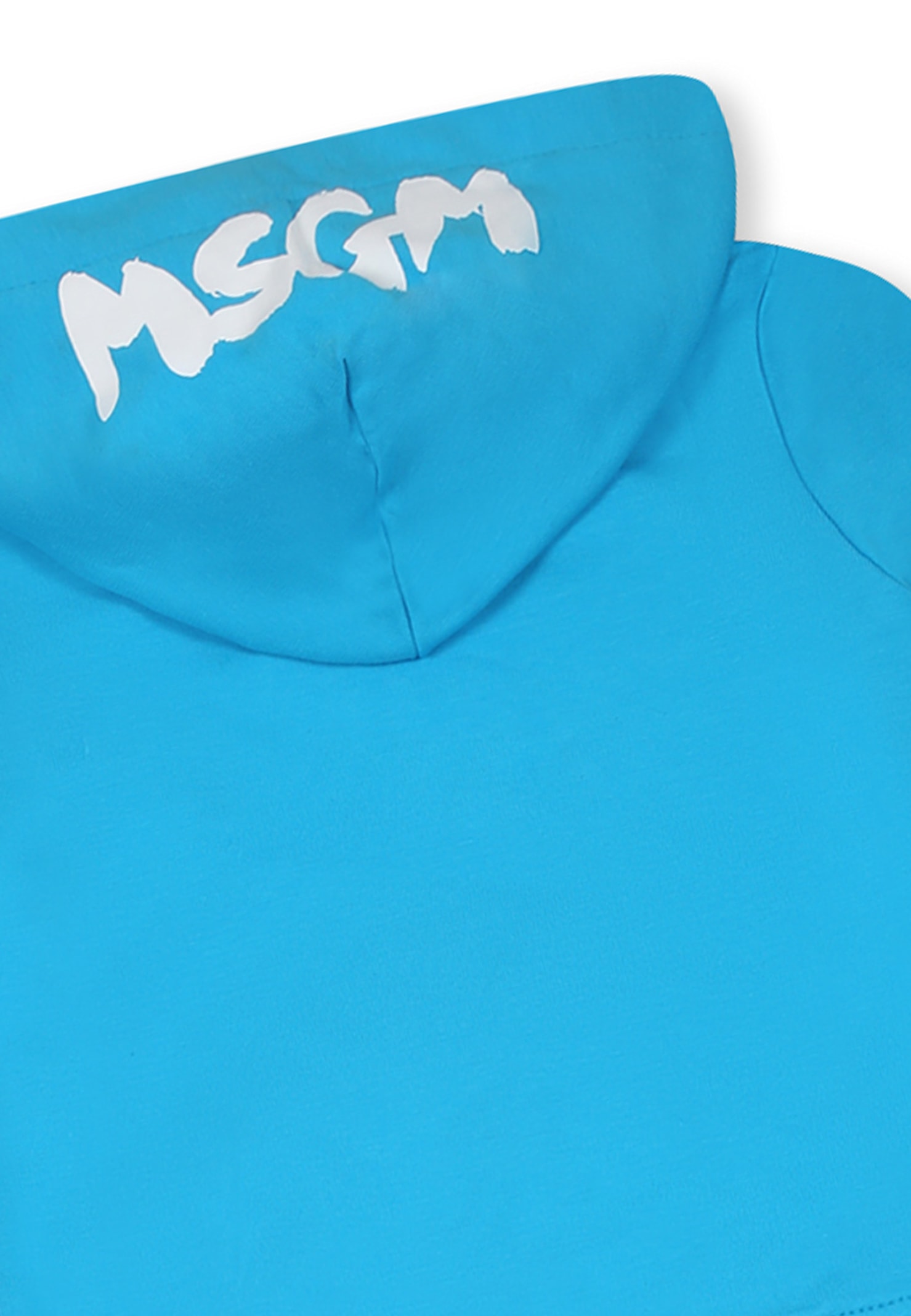 Msgm Light Blue Suit For Babykids With Logo In Light Blue