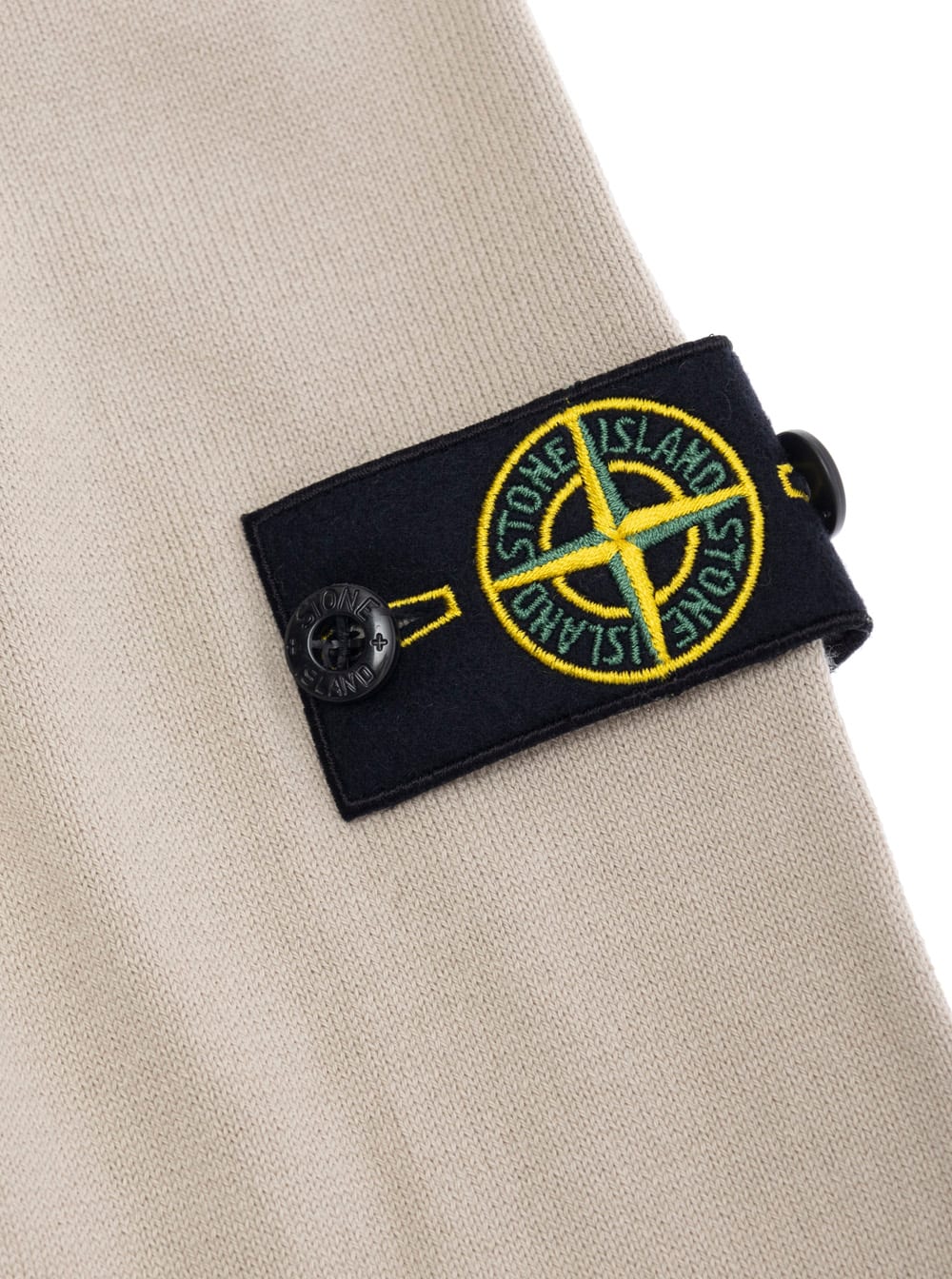 Stone Island Beige T-shirt With Round Neck And Logo Patch On The Sleeve I Cotton Boy In Beige