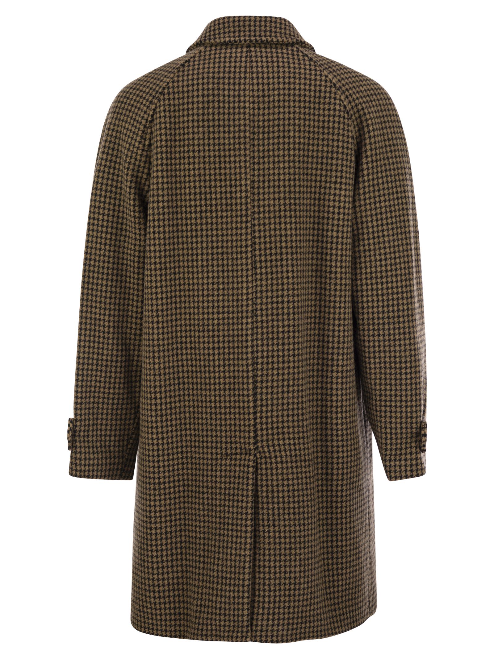 Shop Paltò Marcello - Wool Coat In Black/senape