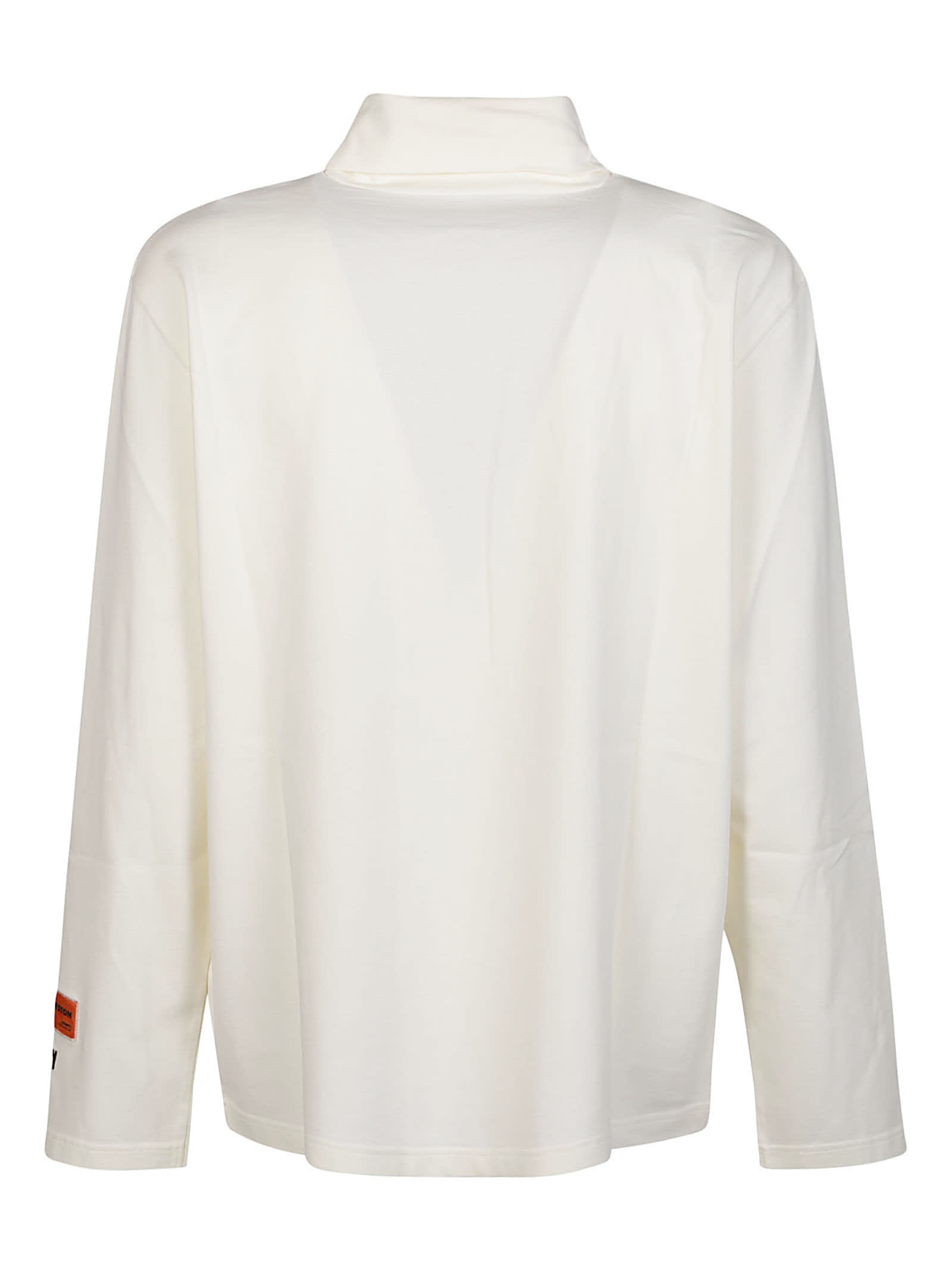 Shop Heron Preston Hpny Embroidery Roll Neck Long Sleeve T-shirt In White Black