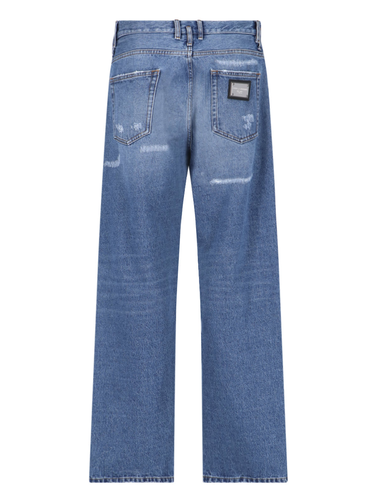 Shop Dolce & Gabbana Destroyed Detail Jeans In Blue