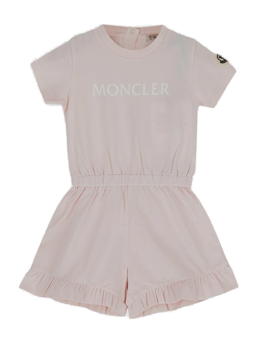 Shop Moncler Ruffled Hem Tracksuit In Red
