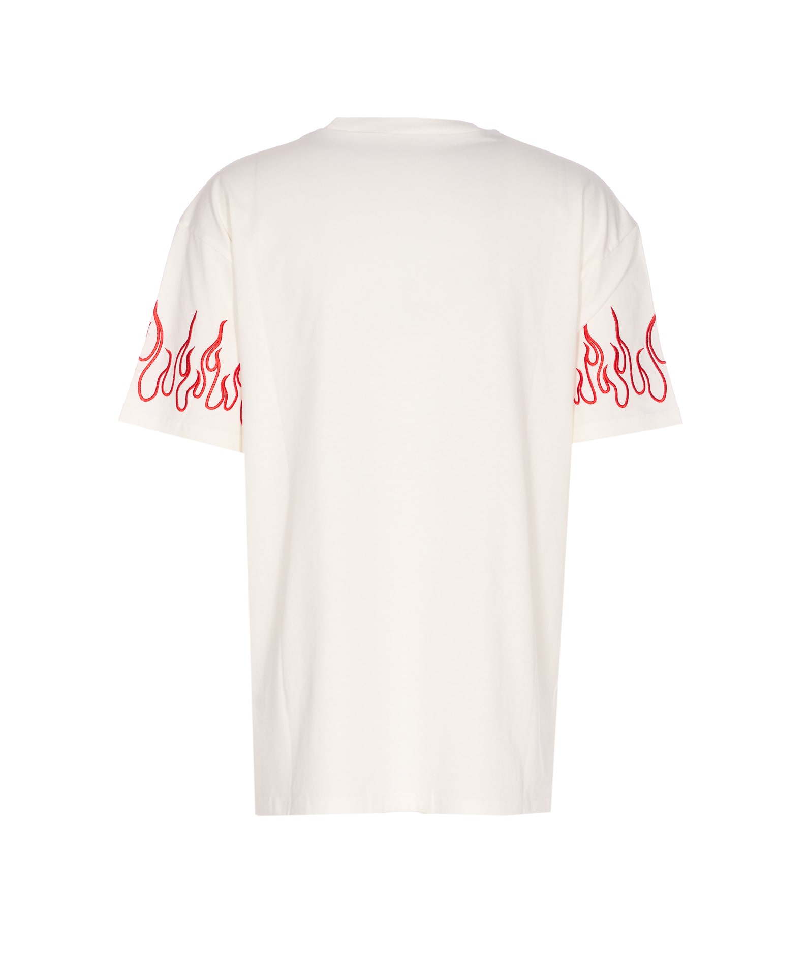 Vision Of Super Flame-embroidered Crew-neck T-shirt In Multi