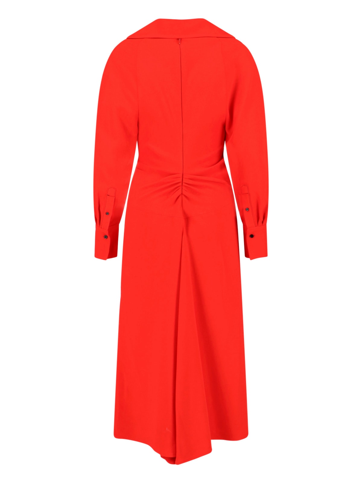 Victoria Beckham Knee Length Dress Long Sleeves In Red