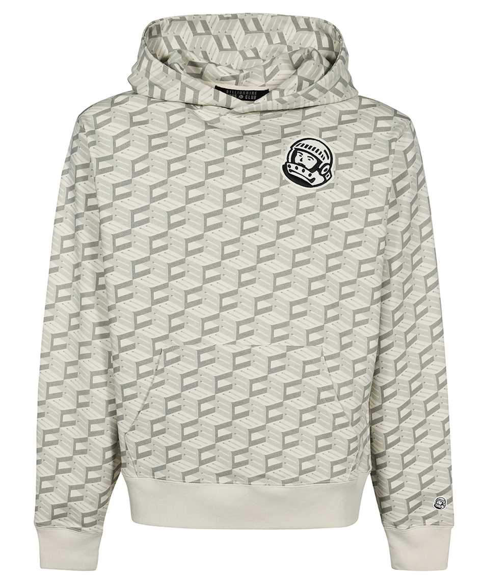 Billionaire Boys Club Logo-patch Geometric-pattern Hoodie In Gray