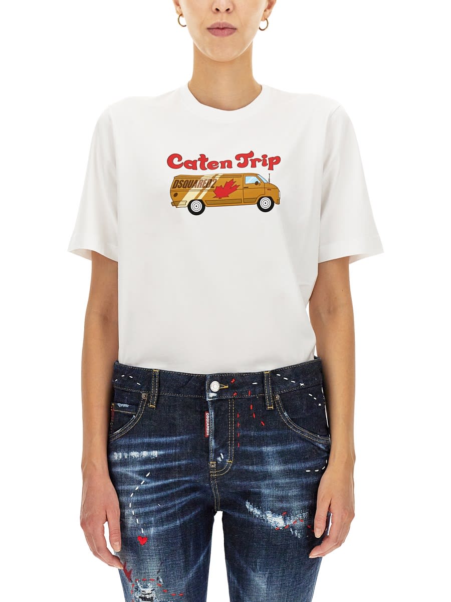Shop Dsquared2 Caten Trip Ranny T-shirt In White