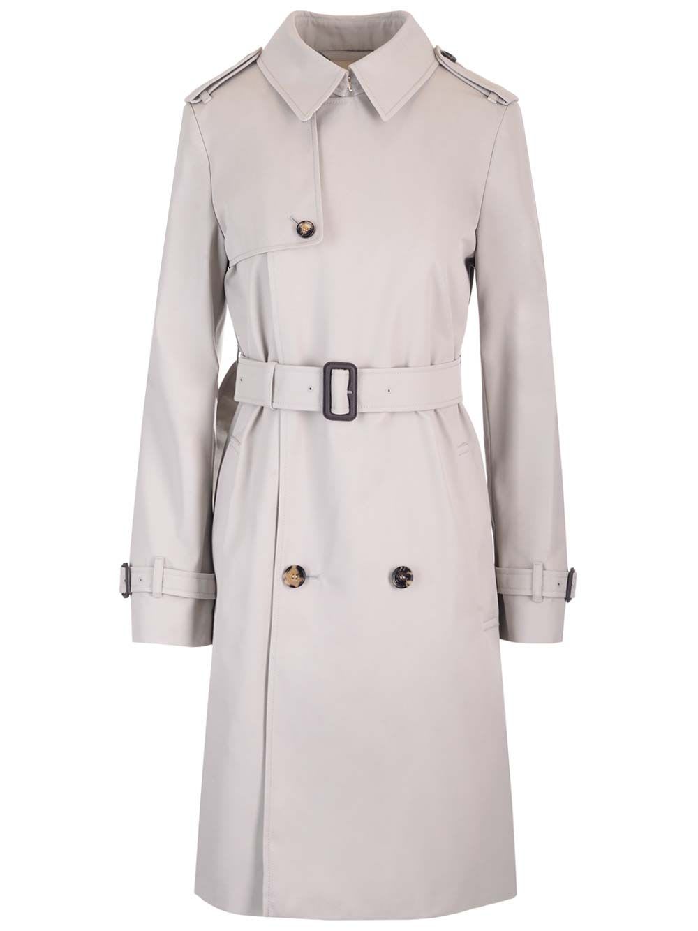 Burberry Medium-length Trench Coat Coats Grey In Heron