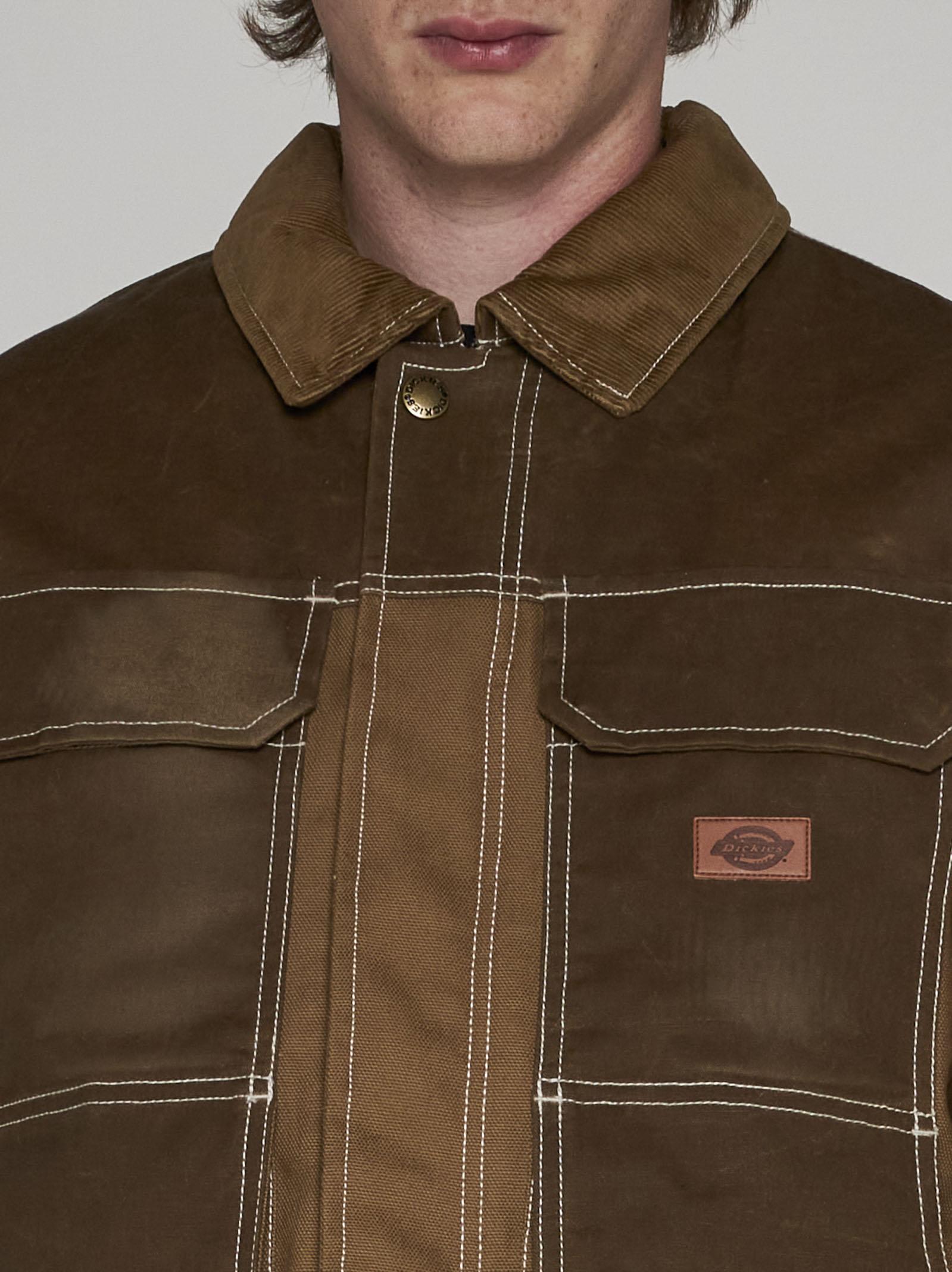 Shop Dickies Lucas Waxed Cotton Padded Jacket In Beige