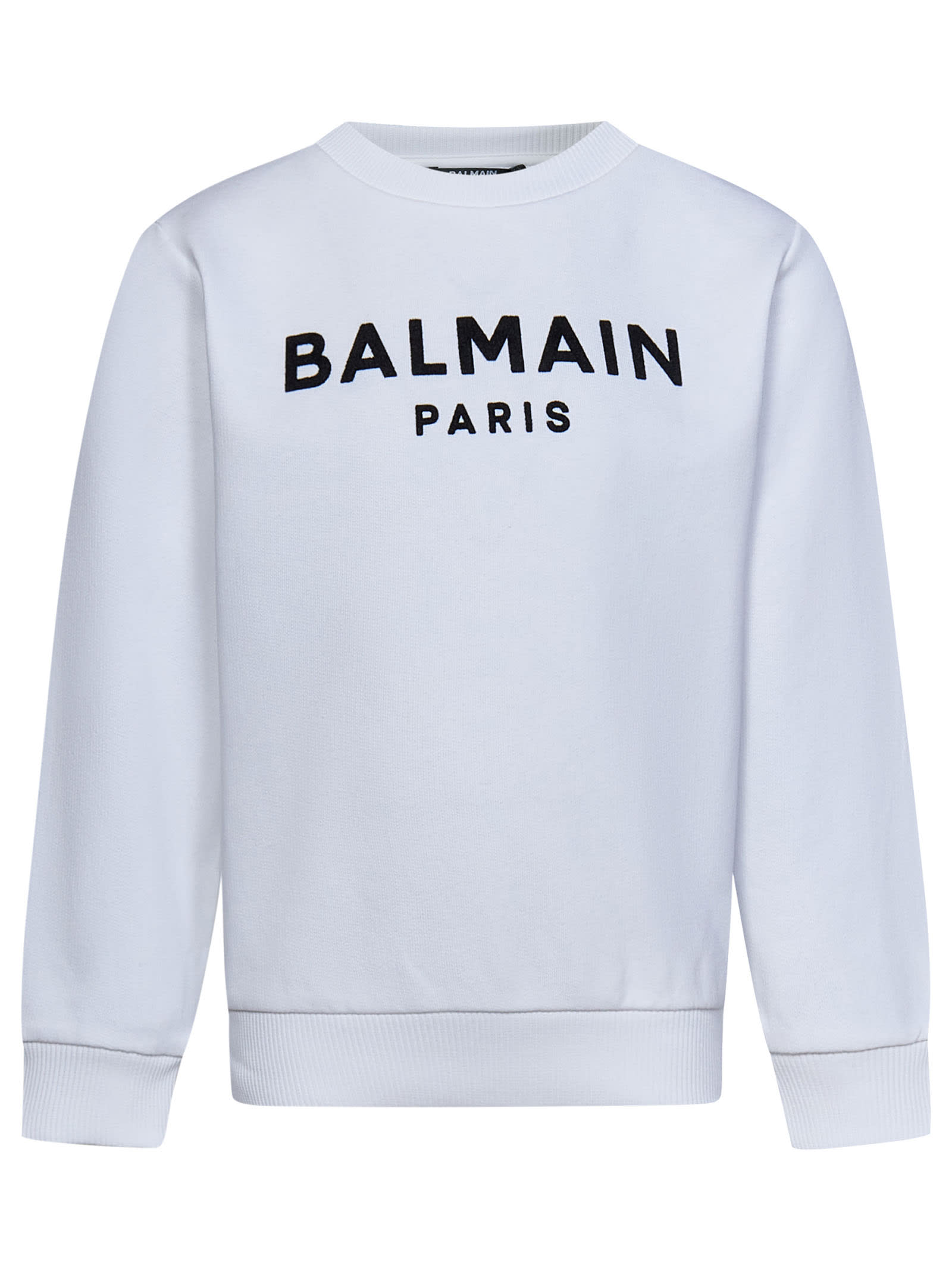 Shop Balmain Sweatshirt In White/black