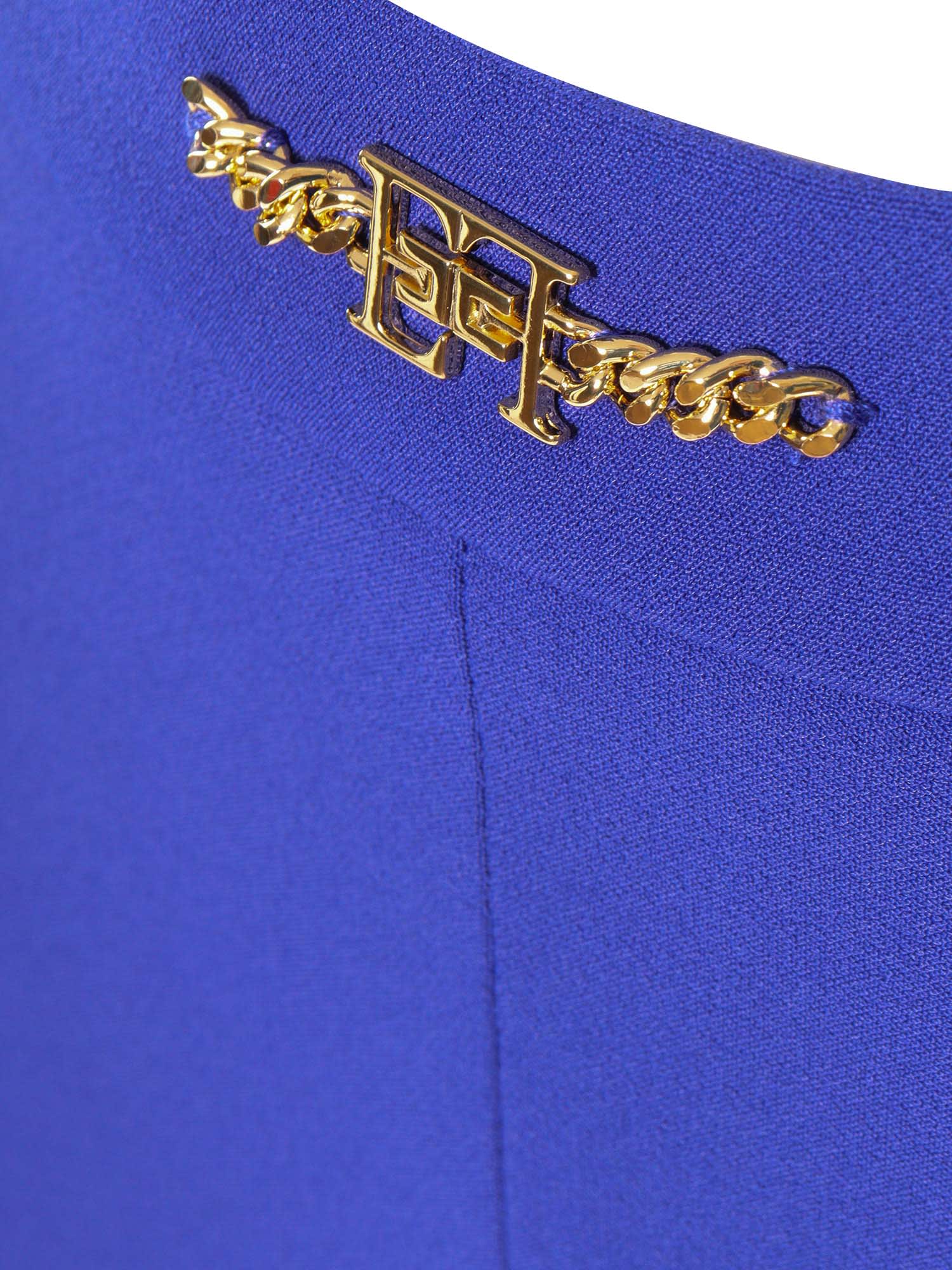 Shop Elisabetta Franchi Pantalone Dritto Blu In Blue