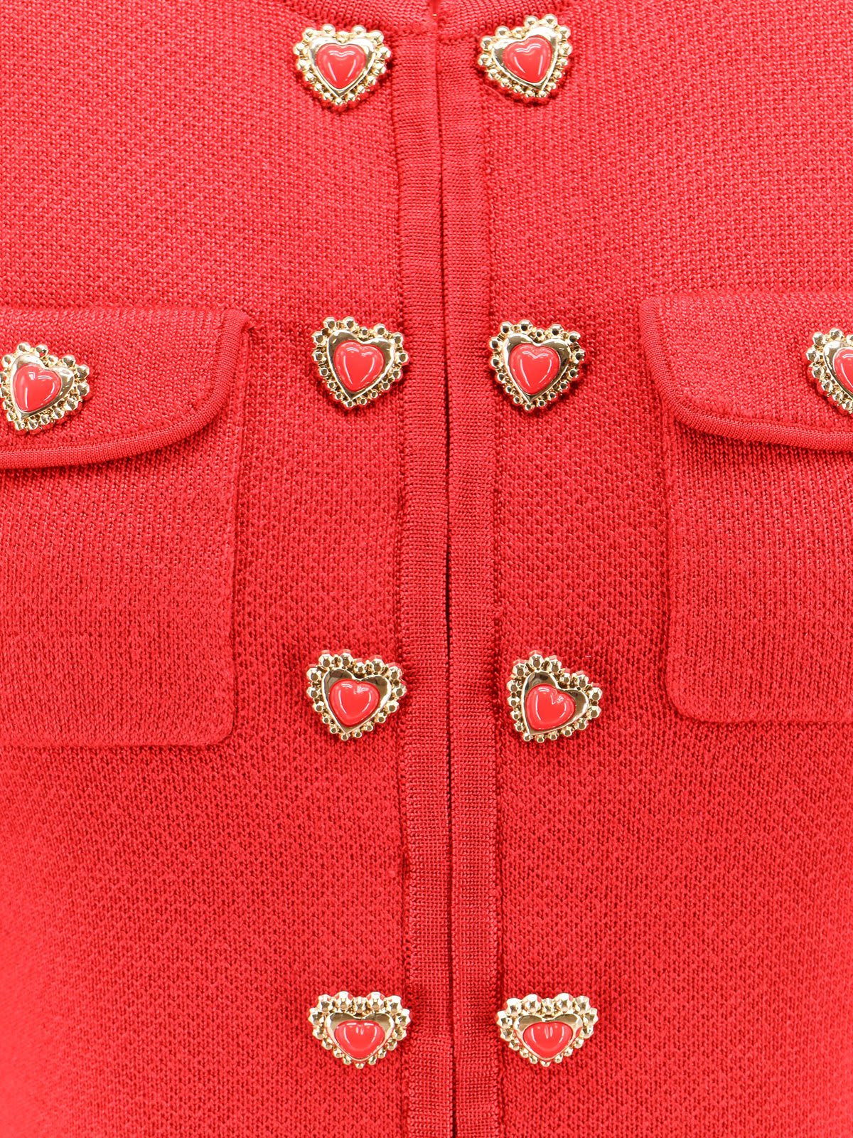 Shop Self-portrait Heart Buttoned Knitted Cardigan