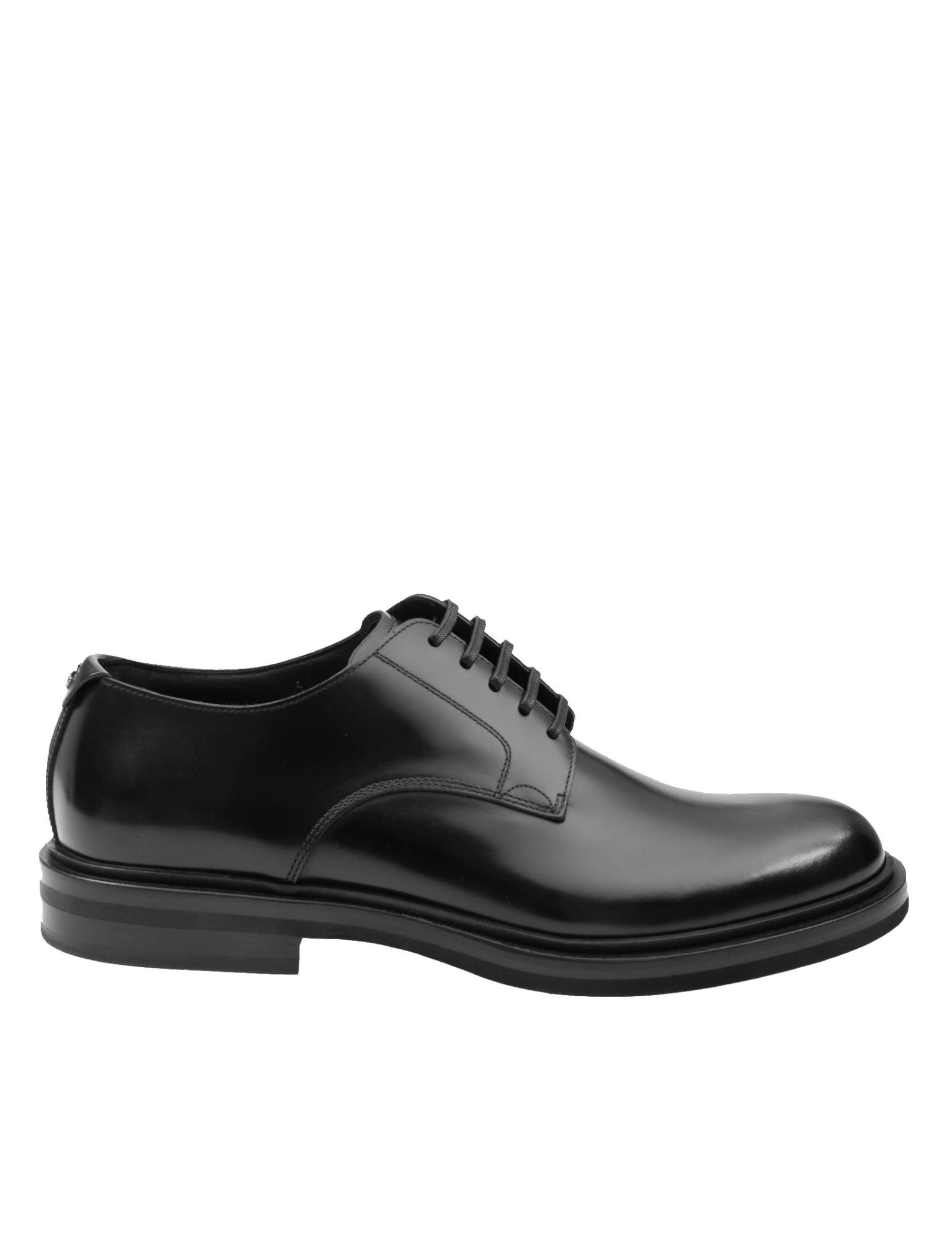 Shop Dolce & Gabbana Derby In Black Brushed Calfskin