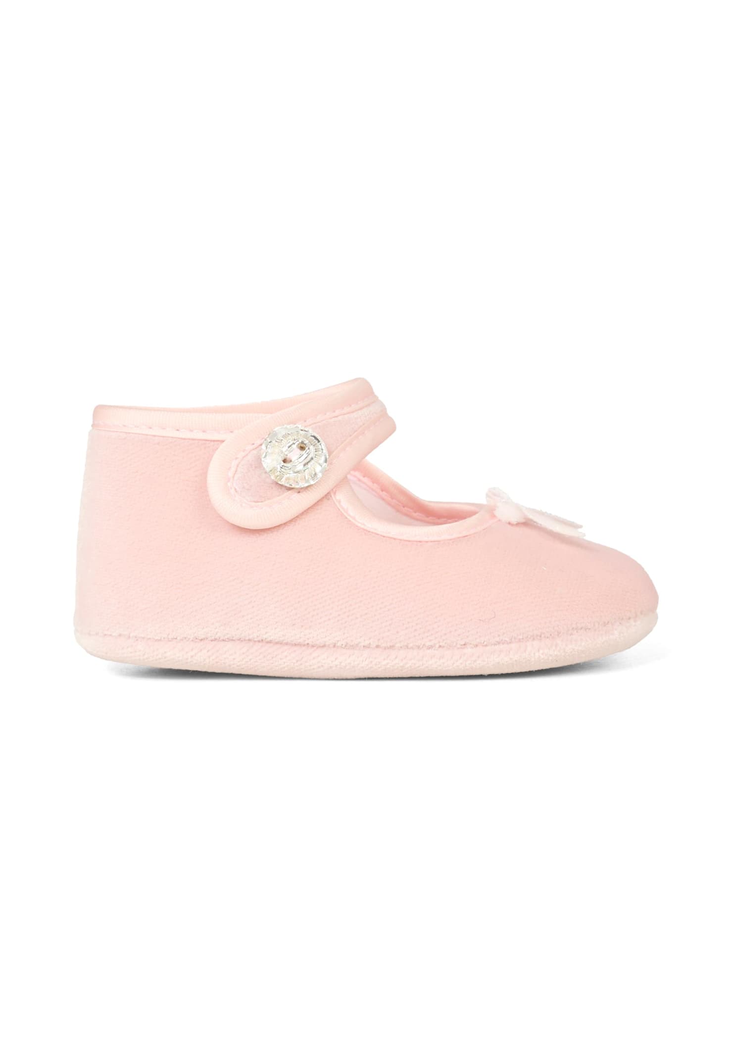 Monnalisa Pink Ballet Flats For Baby Girl In Pink