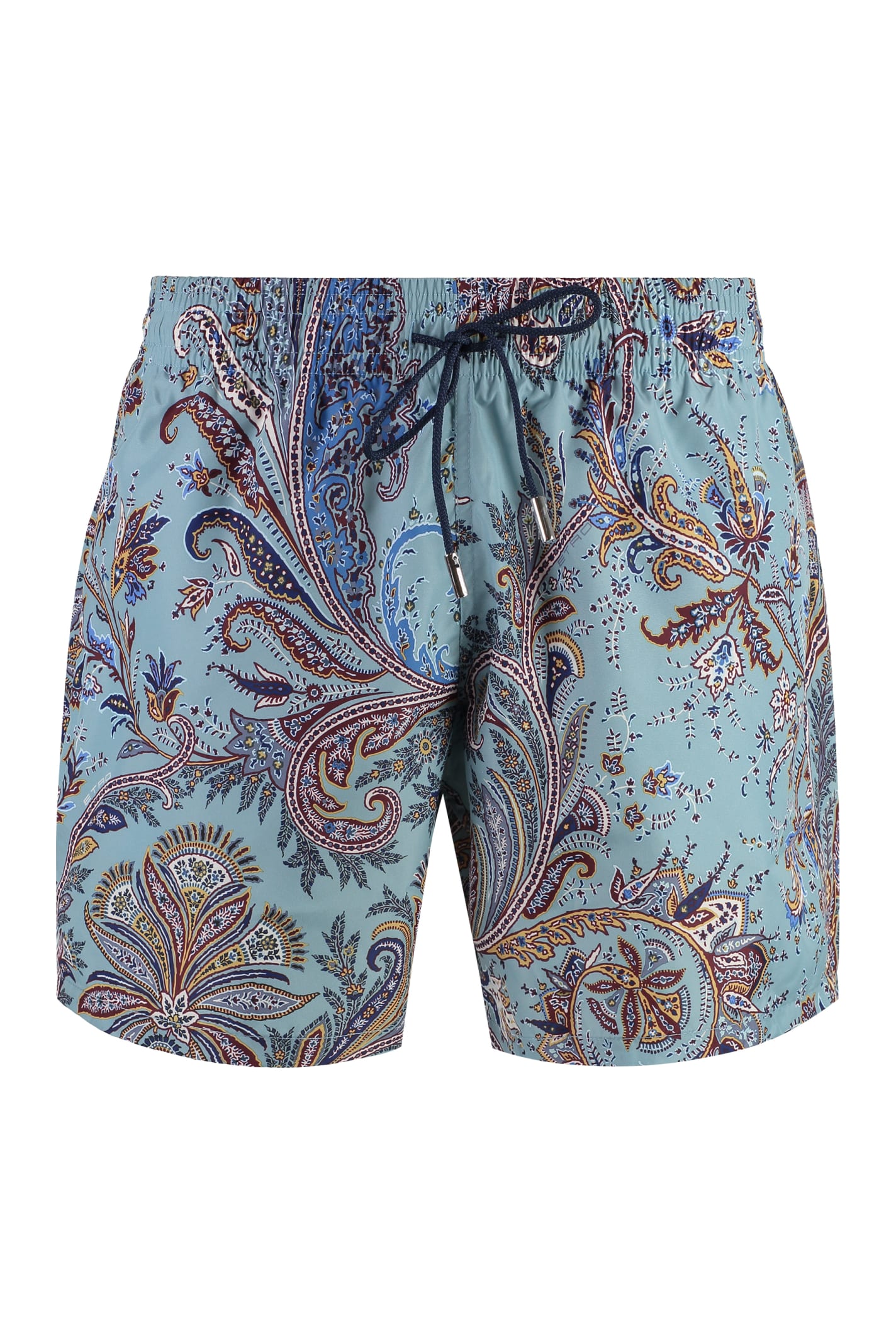 Shop Etro Printed Swim Shorts In Light Blue