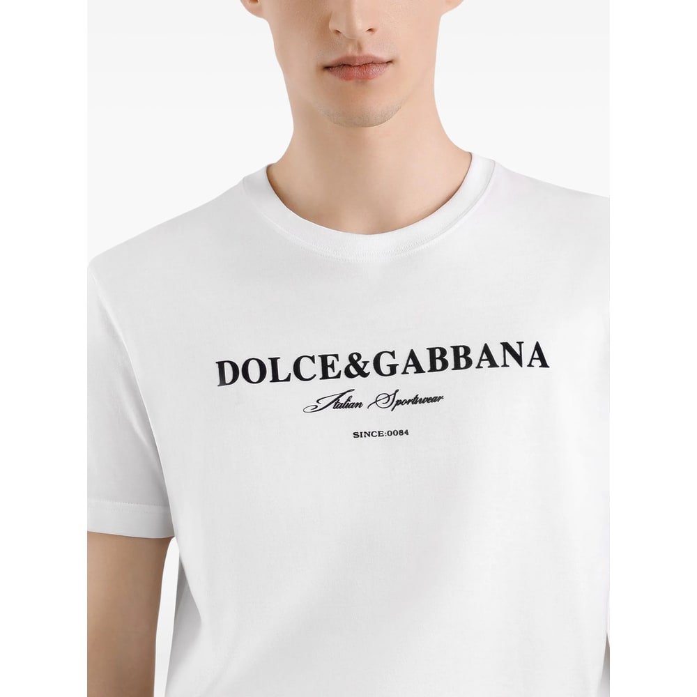 Dolce & Gabbana Cotton T-shirt With Print In White